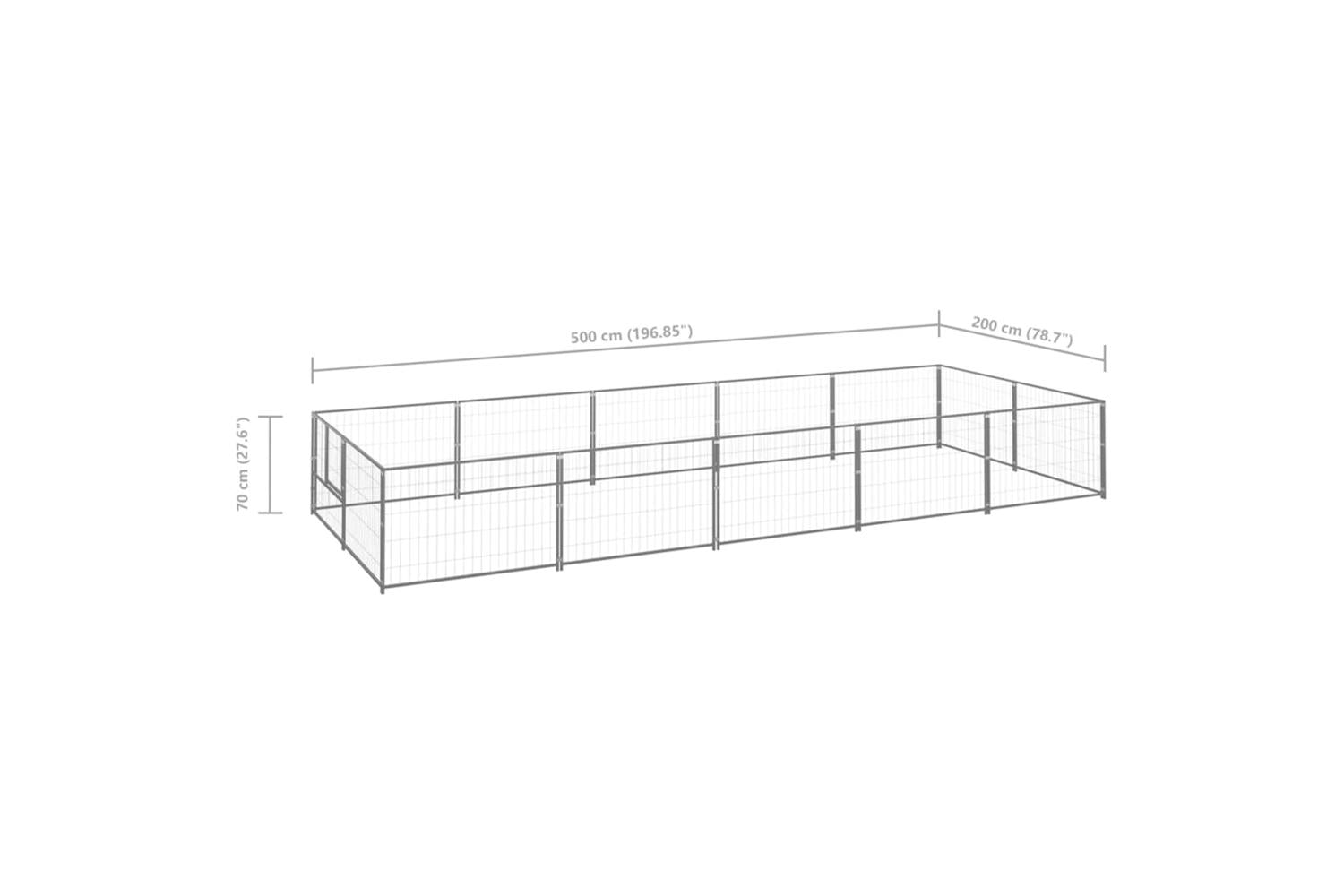 Vidaxl Dog Kennel Silver 10 M Steel-6