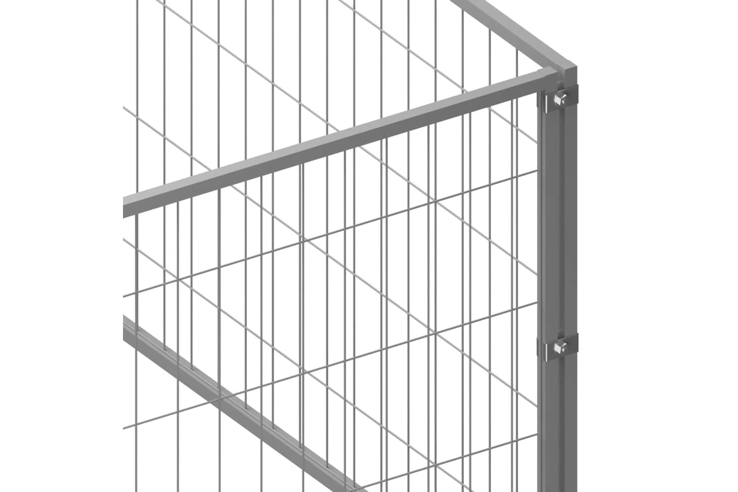 Vidaxl Dog Kennel Silver 14 M Steel-4