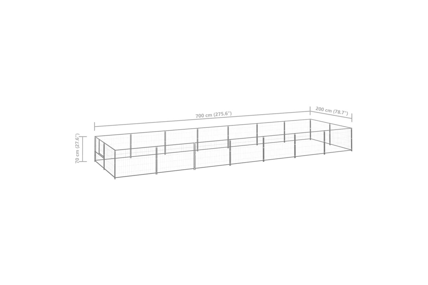 Vidaxl Dog Kennel Silver 14 M Steel-6