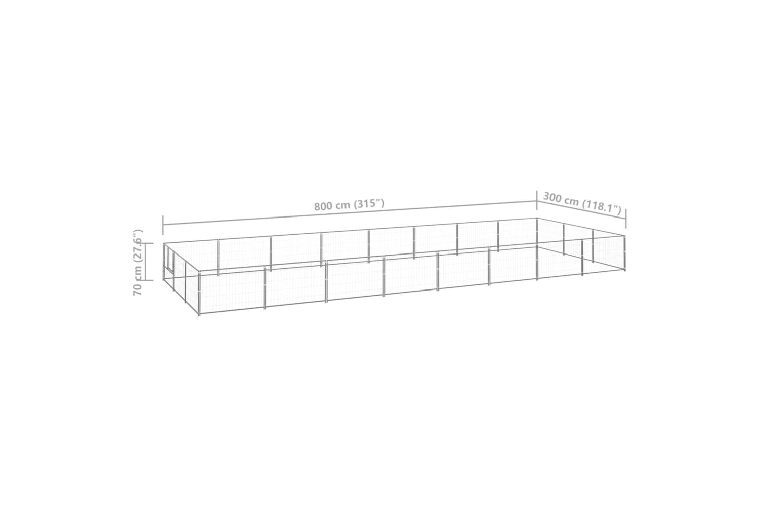 Vidaxl Dog Kennel Silver 24 M Steel-6