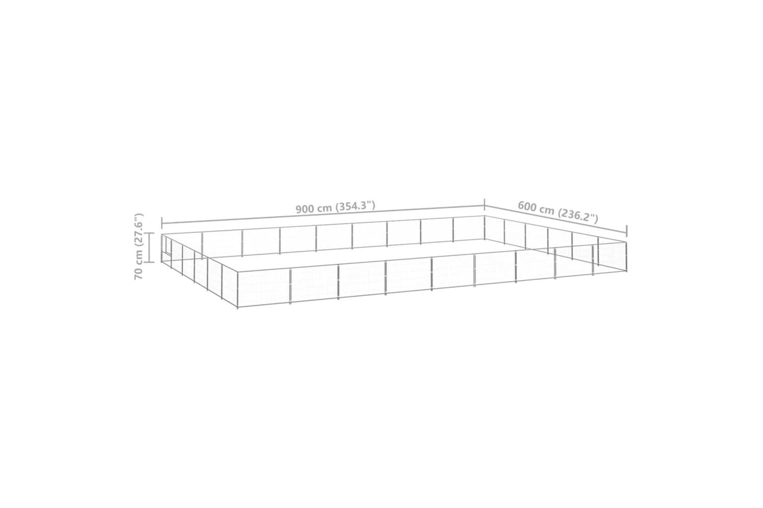 Vidaxl Dog Kennel Silver 54 M Steel-6