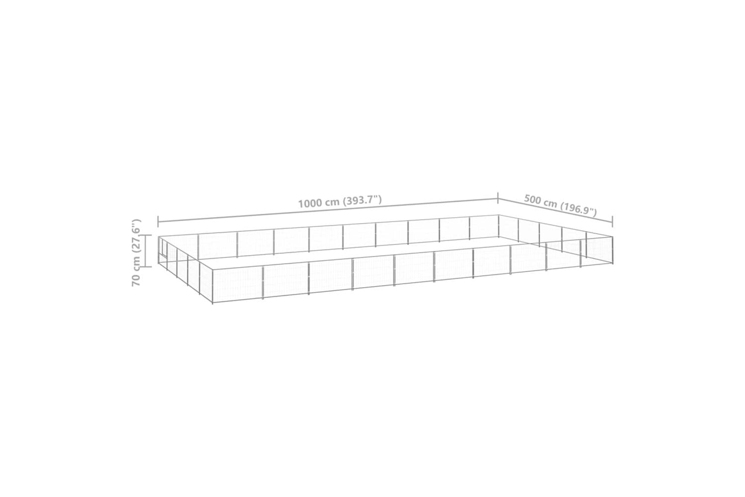 Vidaxl Dog Kennel Silver 50 M Steel-6