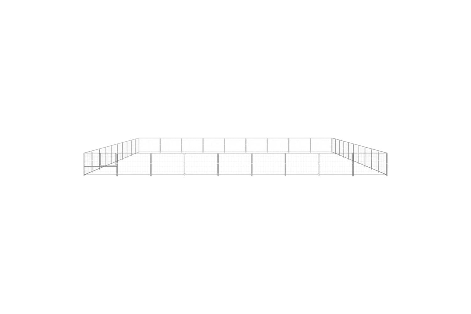 Vidaxl Dog Kennel Silver 90 M Steel-3