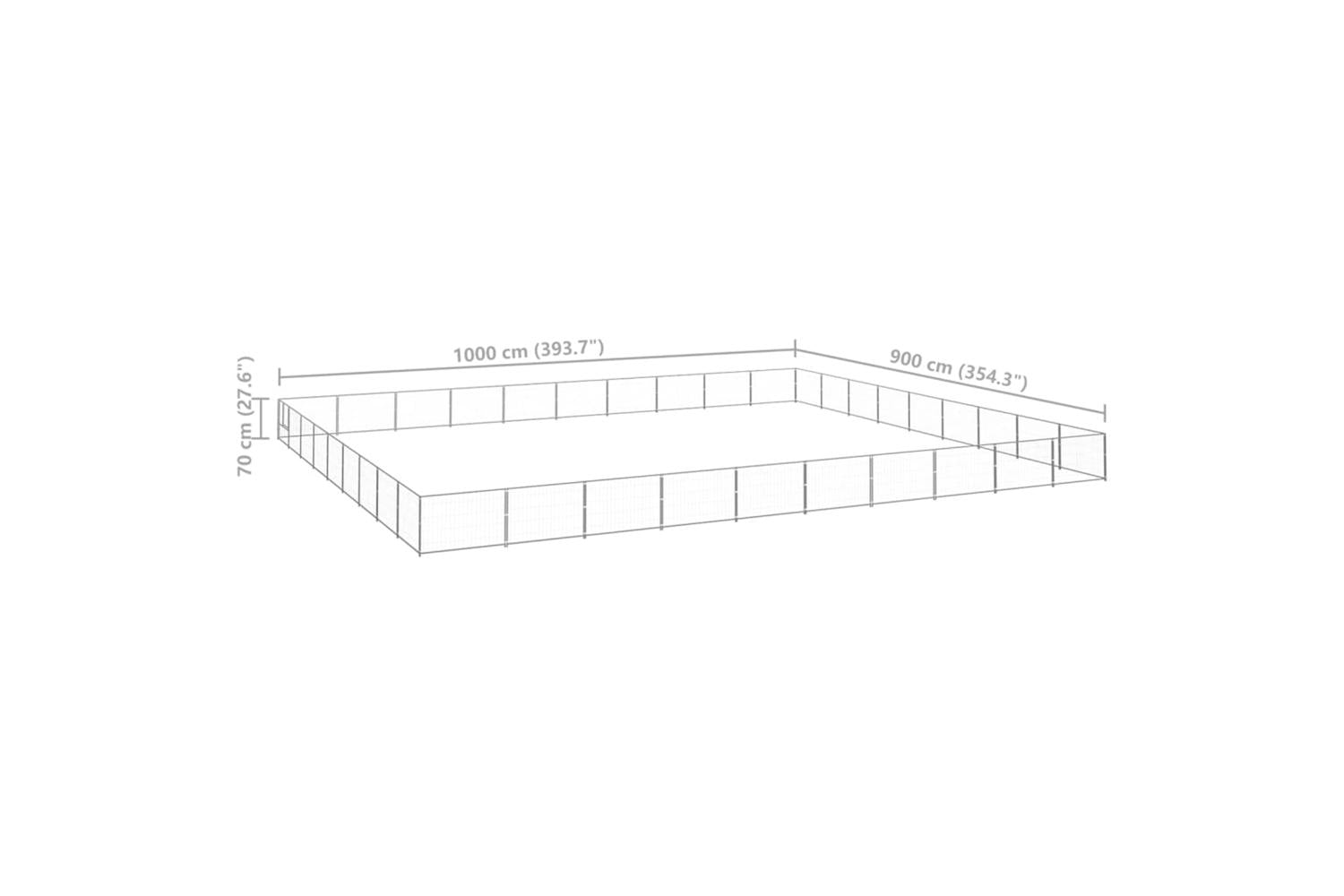 Vidaxl Dog Kennel Silver 90 M Steel-6