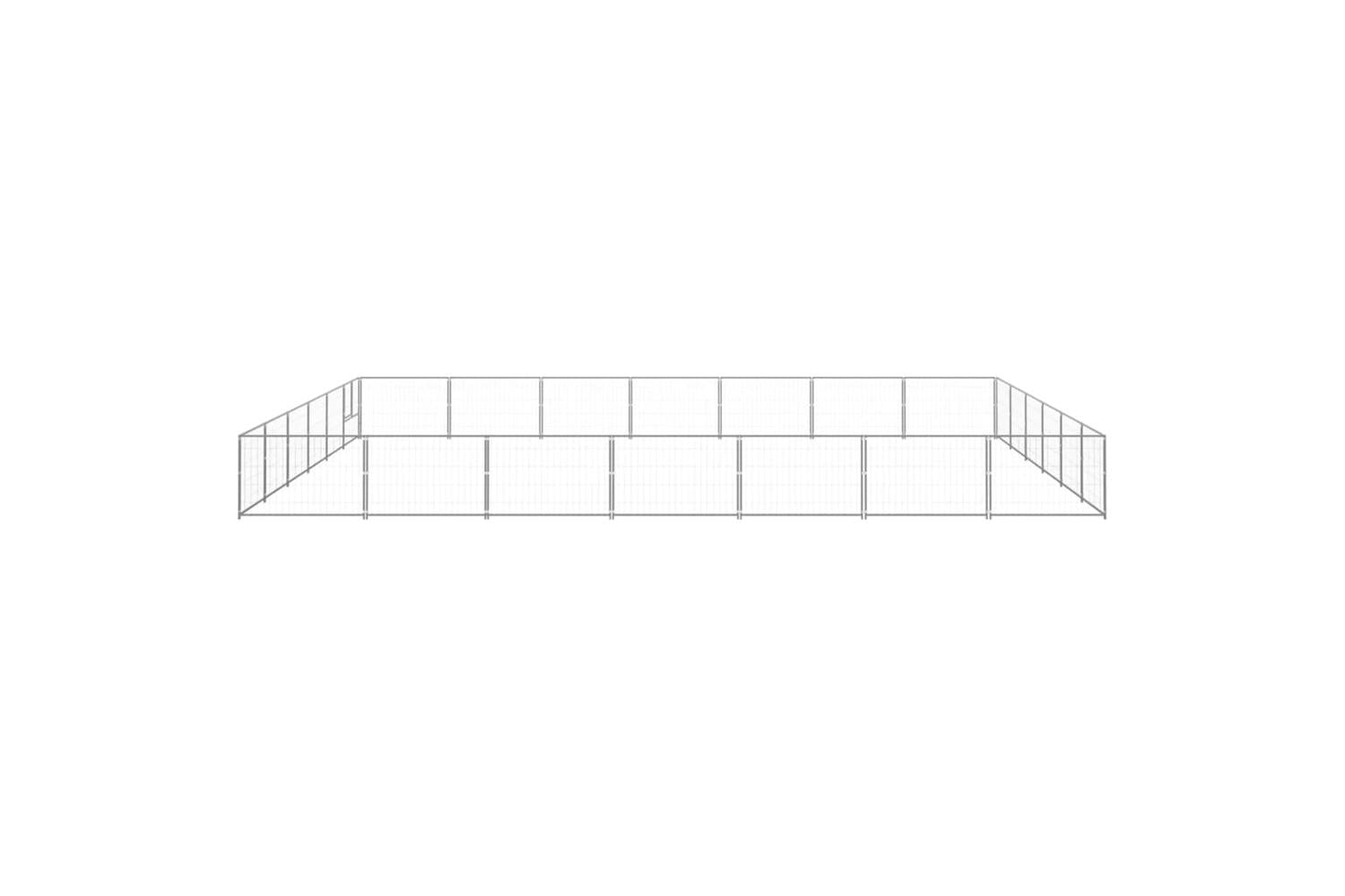 Vidaxl Dog Kennel Silver 42 M Steel-2