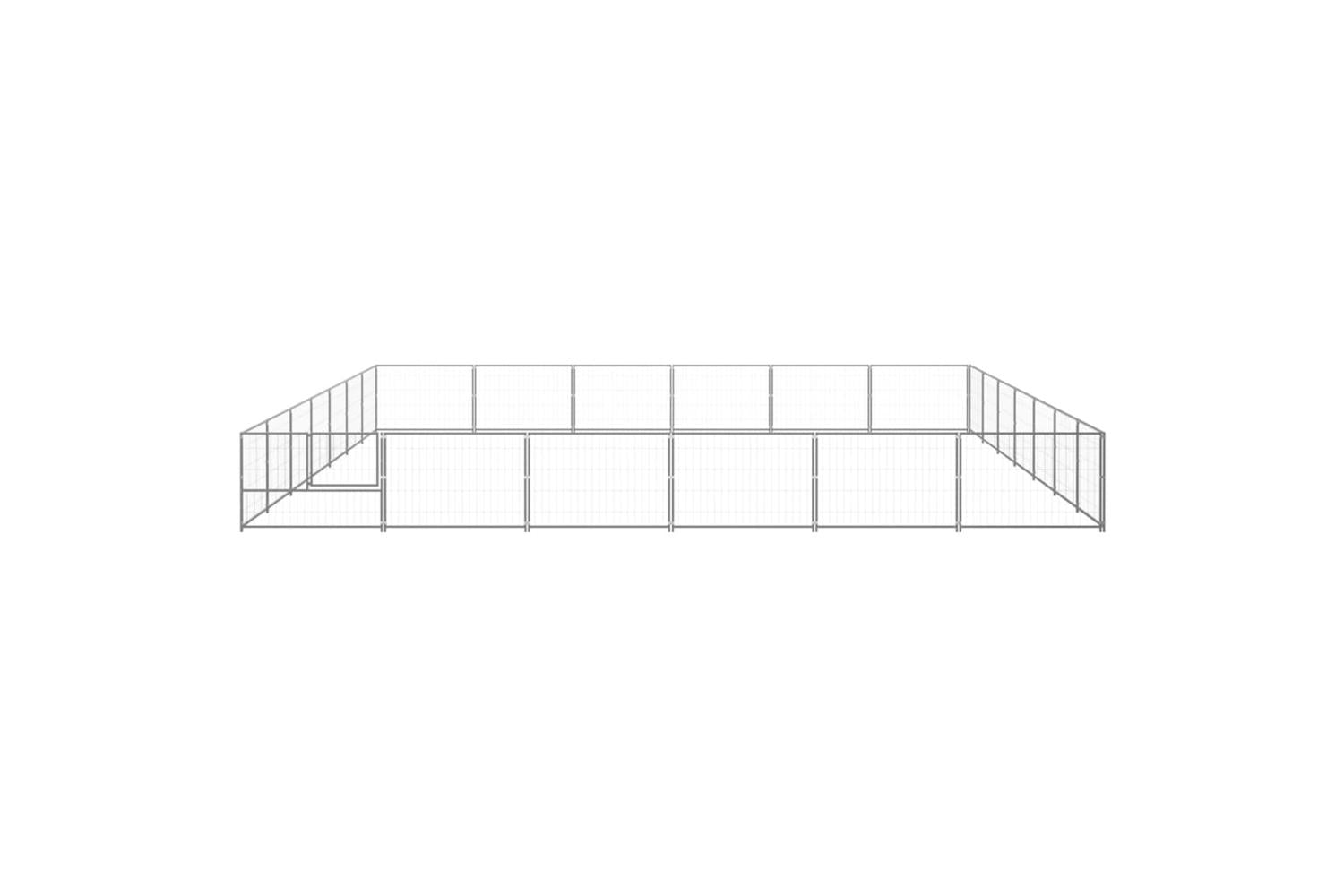 Vidaxl Dog Kennel Silver 42 M Steel-3