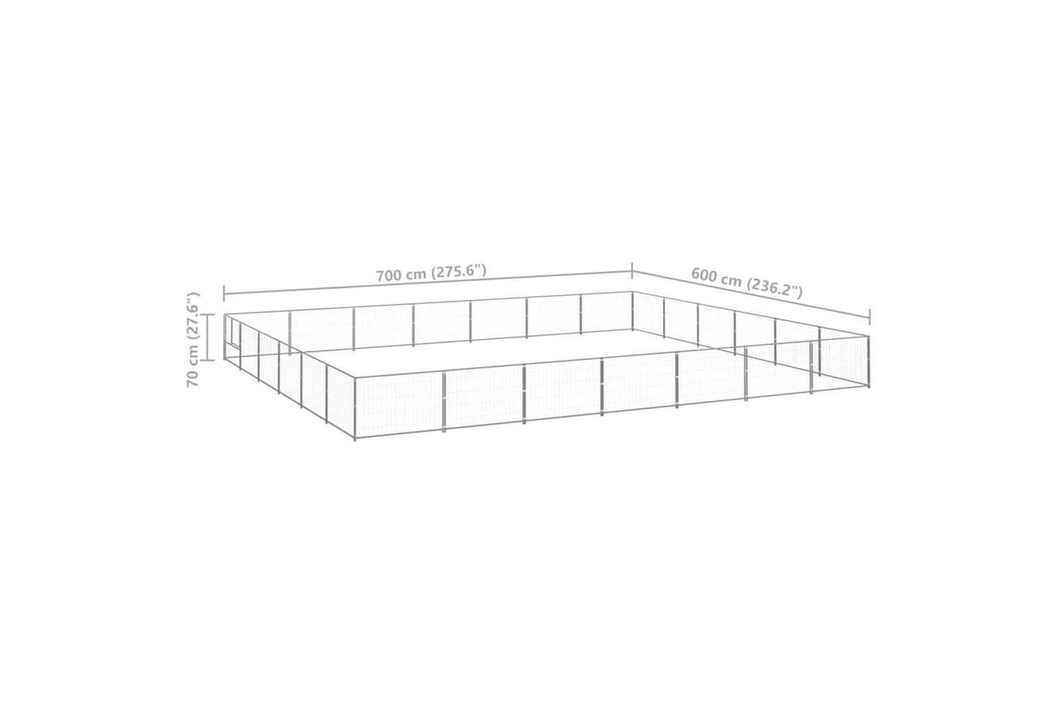 Vidaxl Dog Kennel Silver 42 M Steel-6