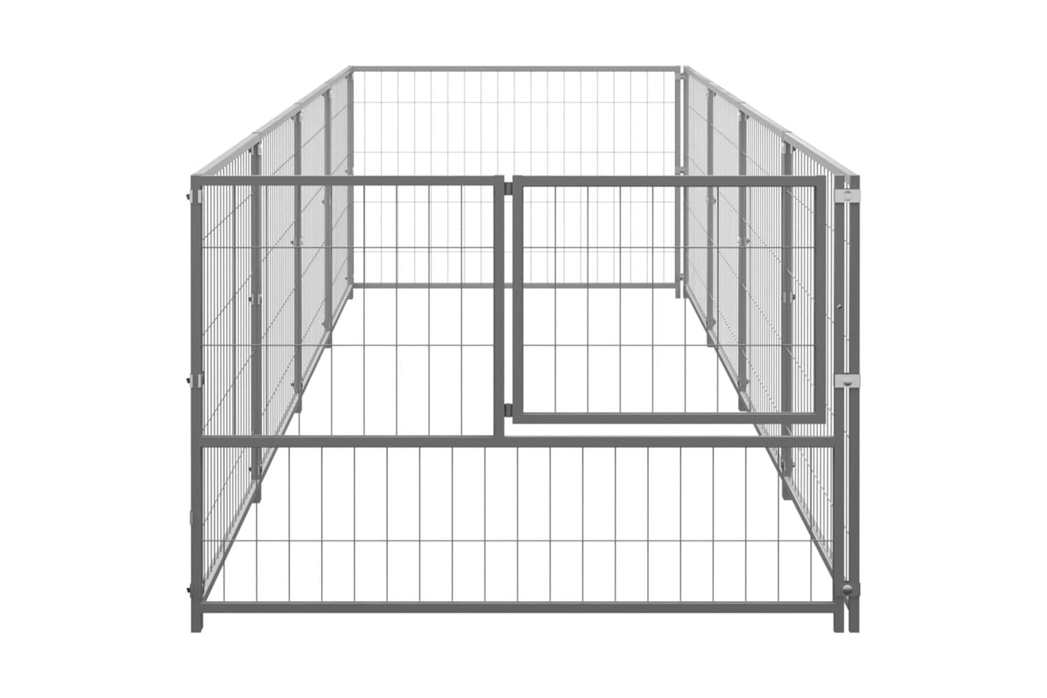 Vidaxl Dog Kennel Silver 4 M Steel-3