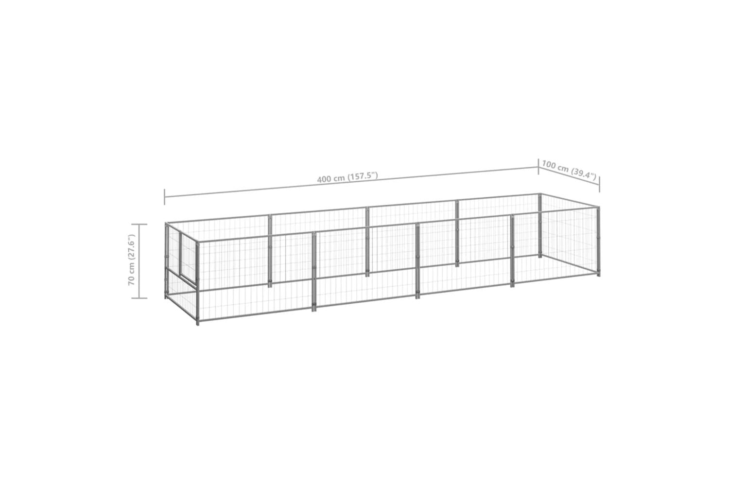 Vidaxl Dog Kennel Silver 4 M Steel-6