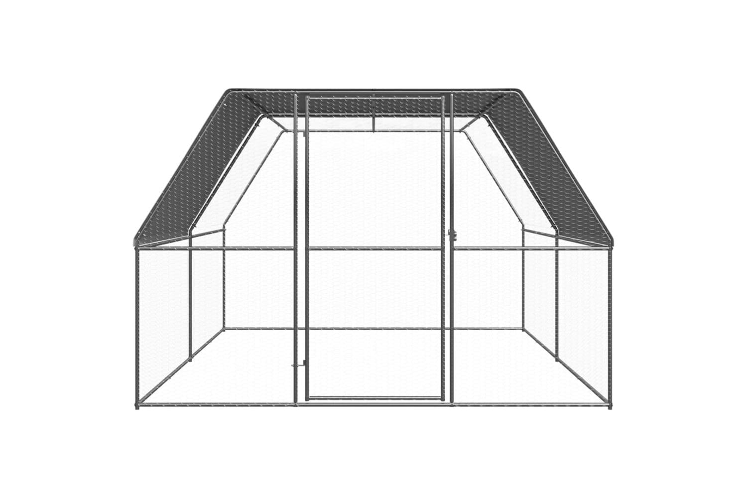 Vidaxl Outdoor Chicken Cage 3x4x2 M Galvanised Steel-2