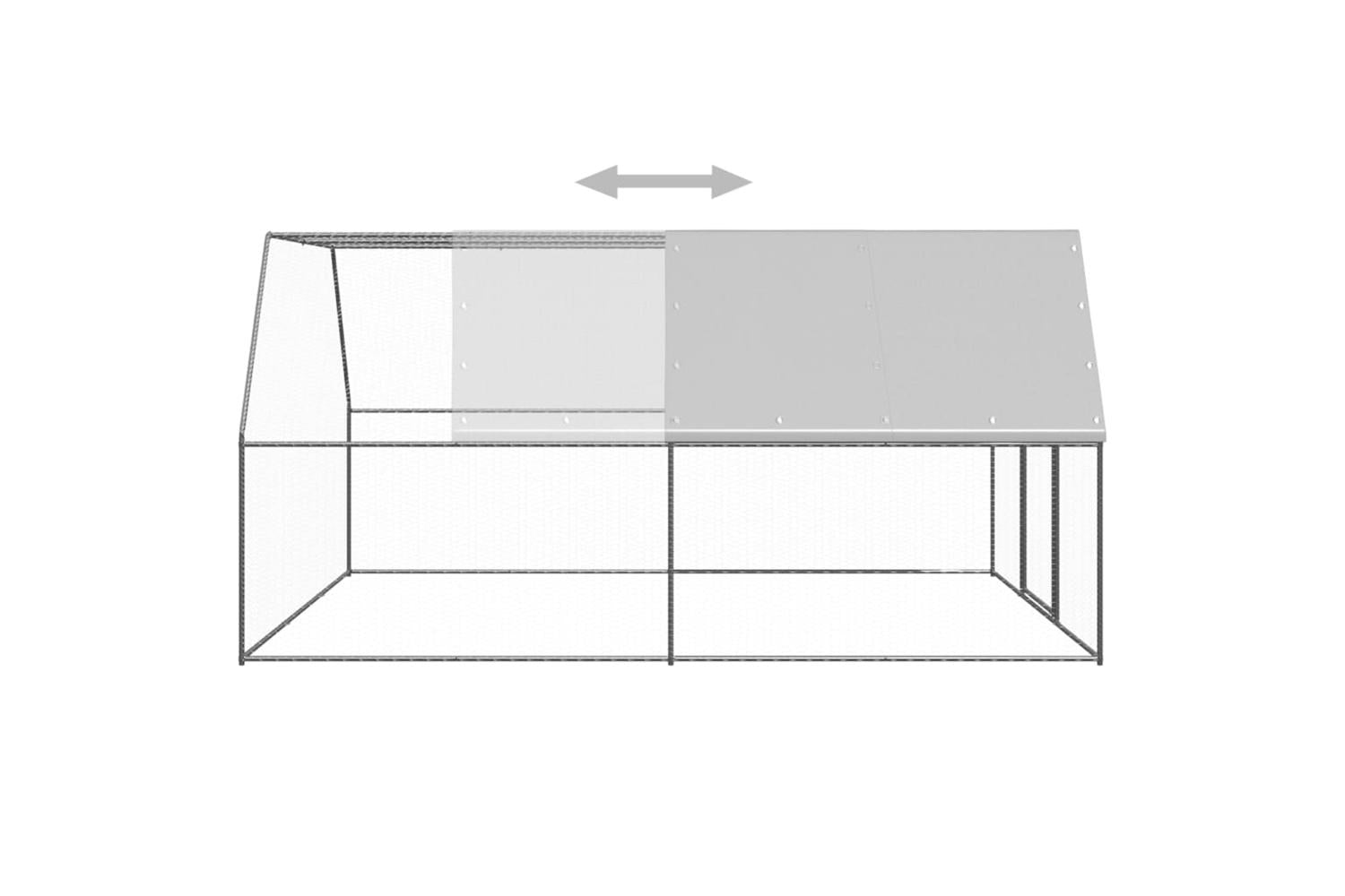 Vidaxl Outdoor Chicken Cage 3x4x2 M Galvanised Steel-4