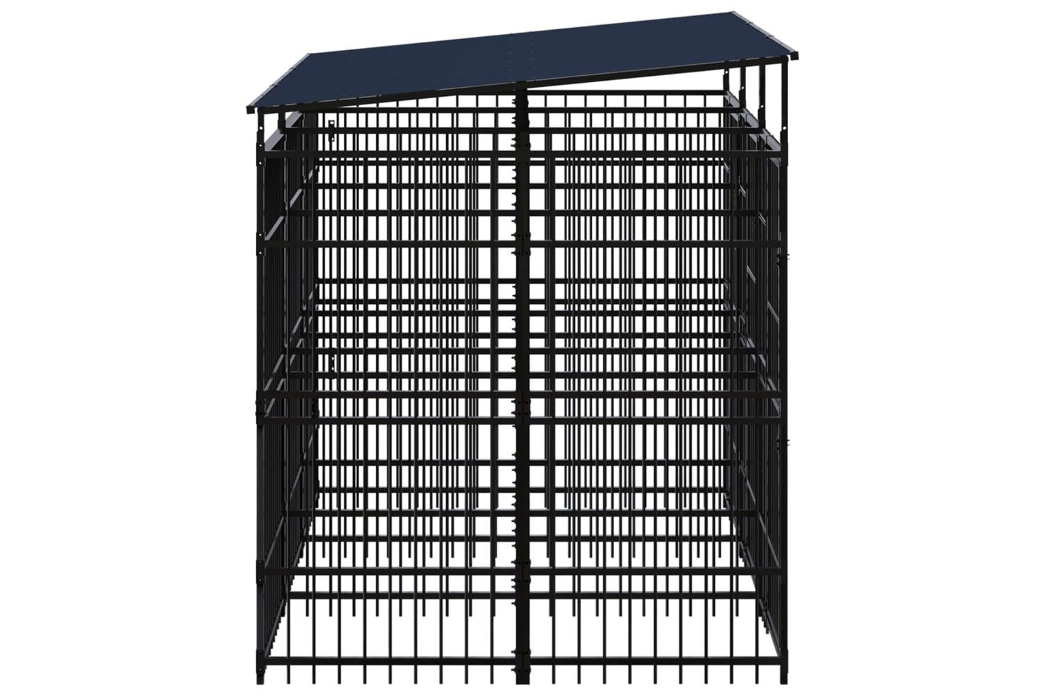 Vidaxl Outdoor Dog Kennel With Roof Steel 553 M-3