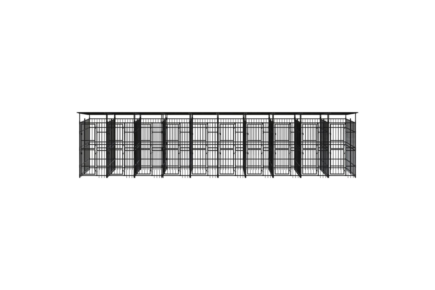 Vidaxl Outdoor Dog Kennel With Roof Steel 1843 M-2