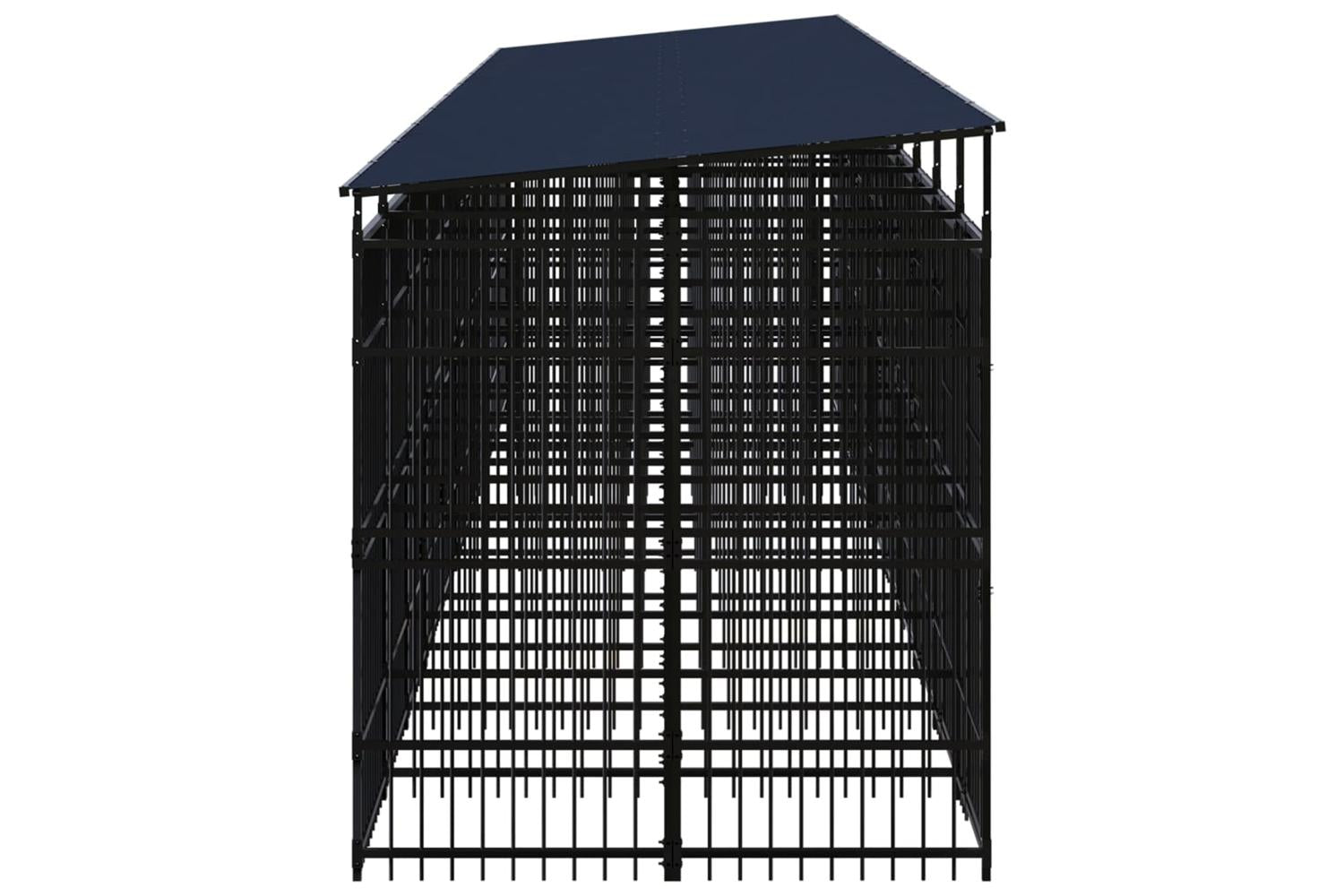Vidaxl Outdoor Dog Kennel With Roof Steel 1843 M-3
