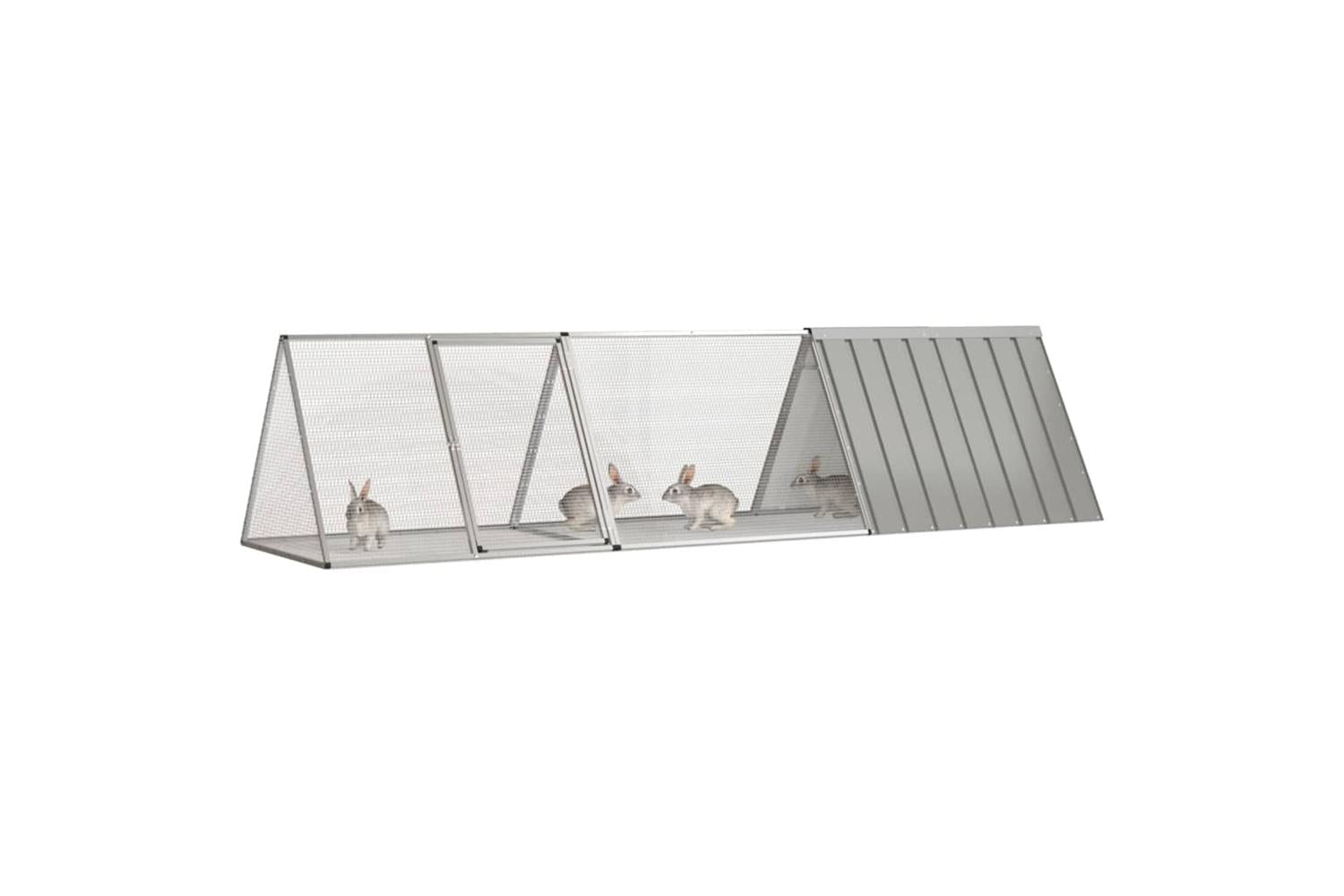Vidaxl Rabbit Cage Grey 3025x805x71 Cm Galvanised Steel-2