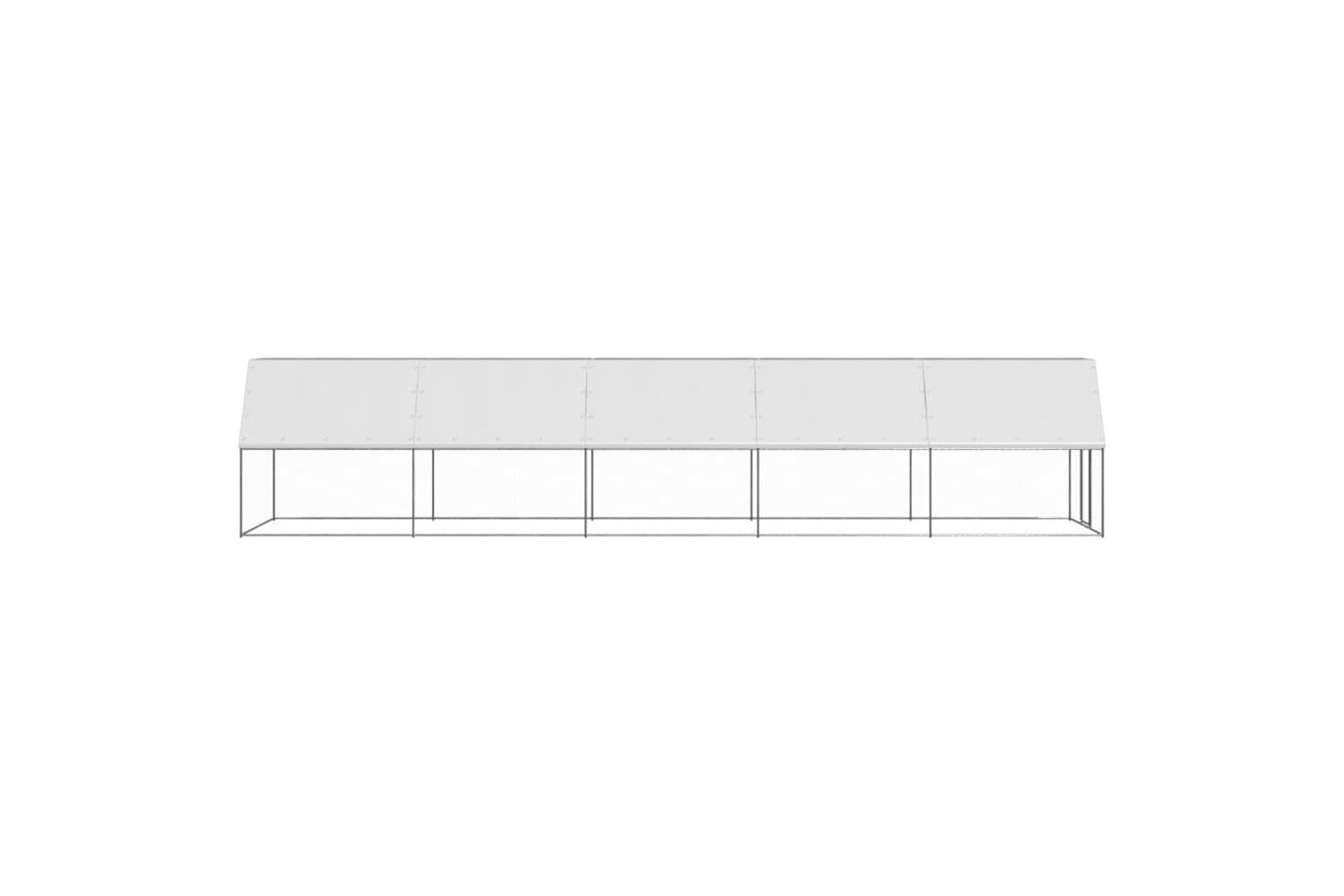 Vidaxl Outdoor Chicken Cage 2x10x2 M Galvanised Steel-3