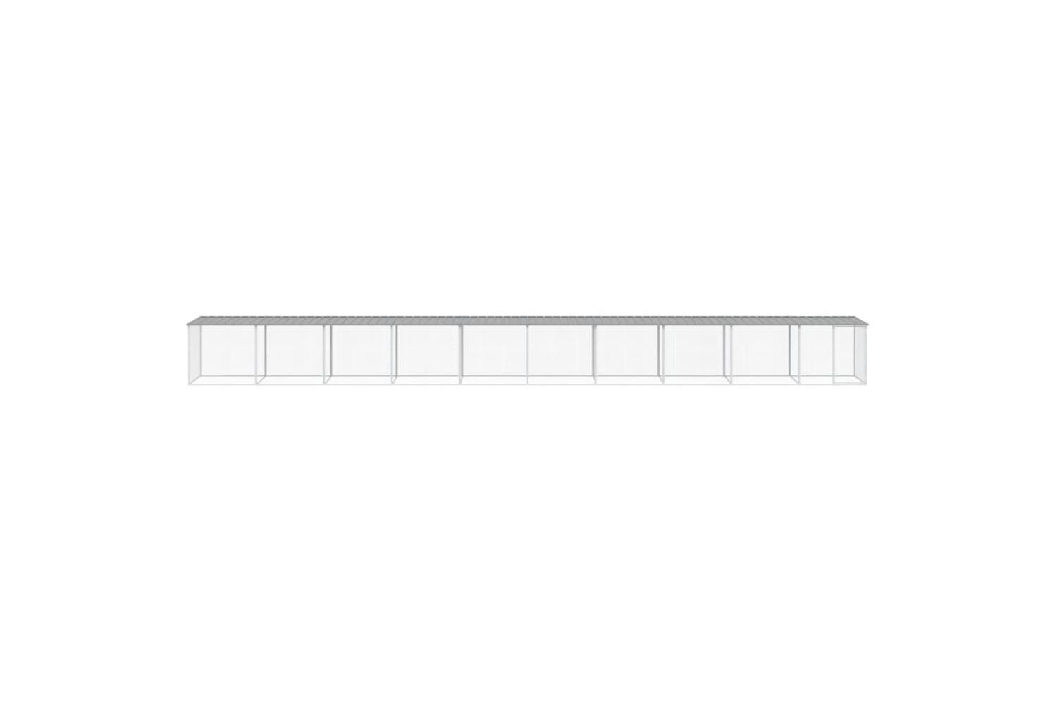 Vidaxl Chicken Cage With Roof Light Grey 1003x98x90 Cm Galvanised Steel-3