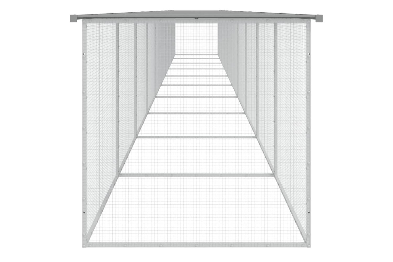 Vidaxl Chicken Cage With Roof Light Grey 1003x98x90 Cm Galvanised Steel-4
