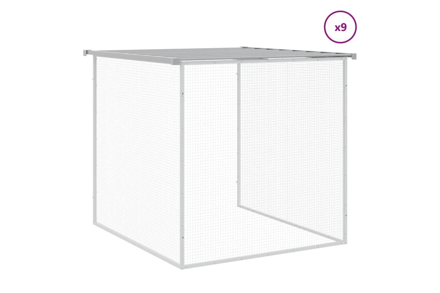 Vidaxl Chicken Cage With Roof Light Grey 1003x98x90 Cm Galvanised Steel-7