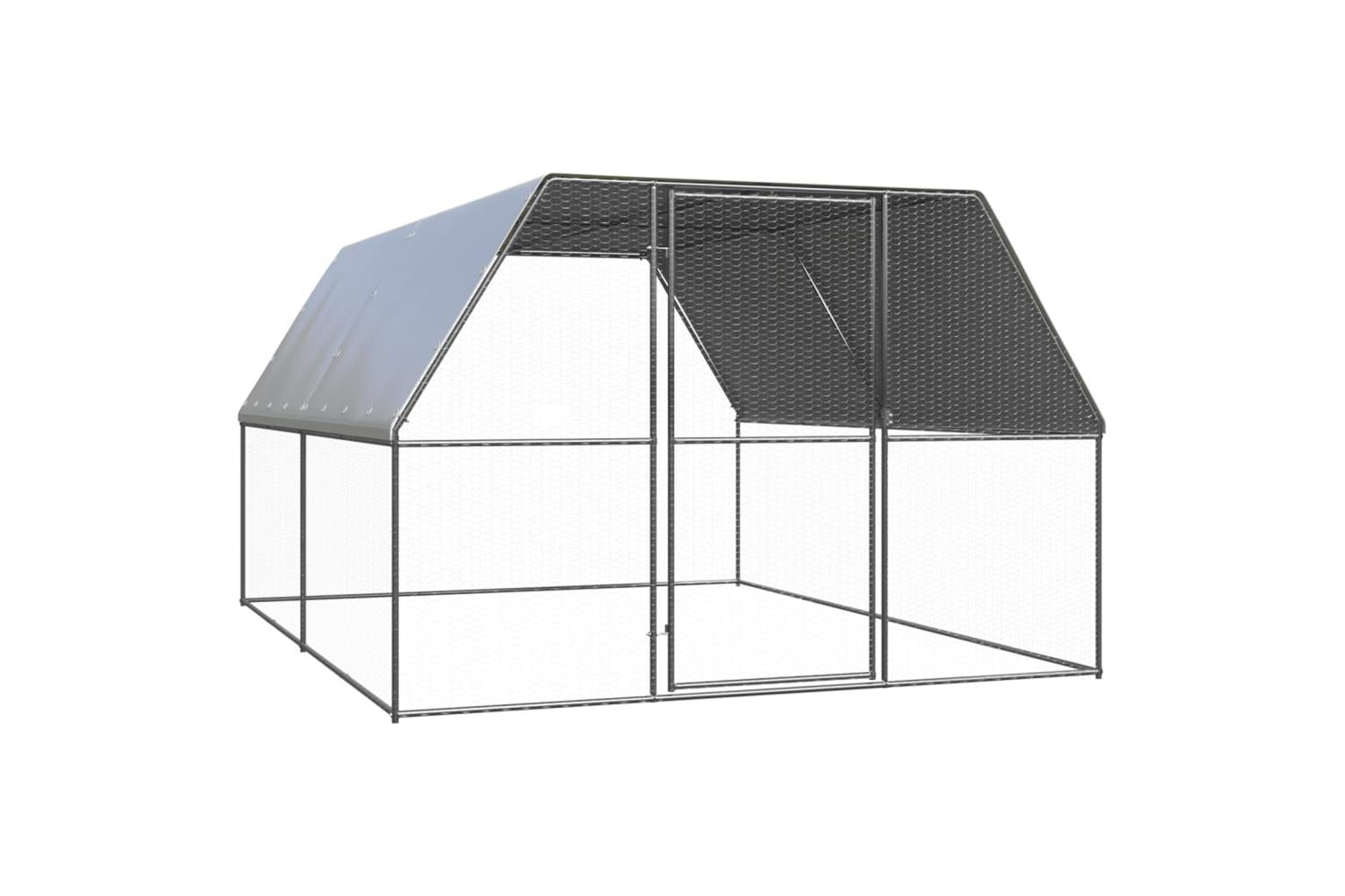 Vidaxl Outdoor Chicken Cage 3x4x2 M Galvanised Steel