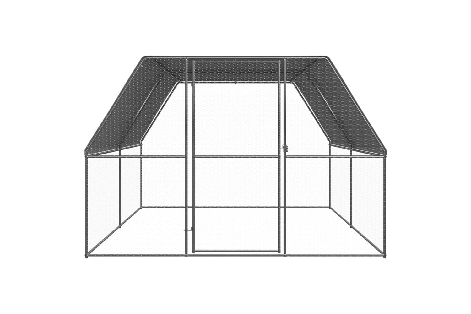 Vidaxl Outdoor Chicken Cage 3x4x2 M Galvanised Steel-2