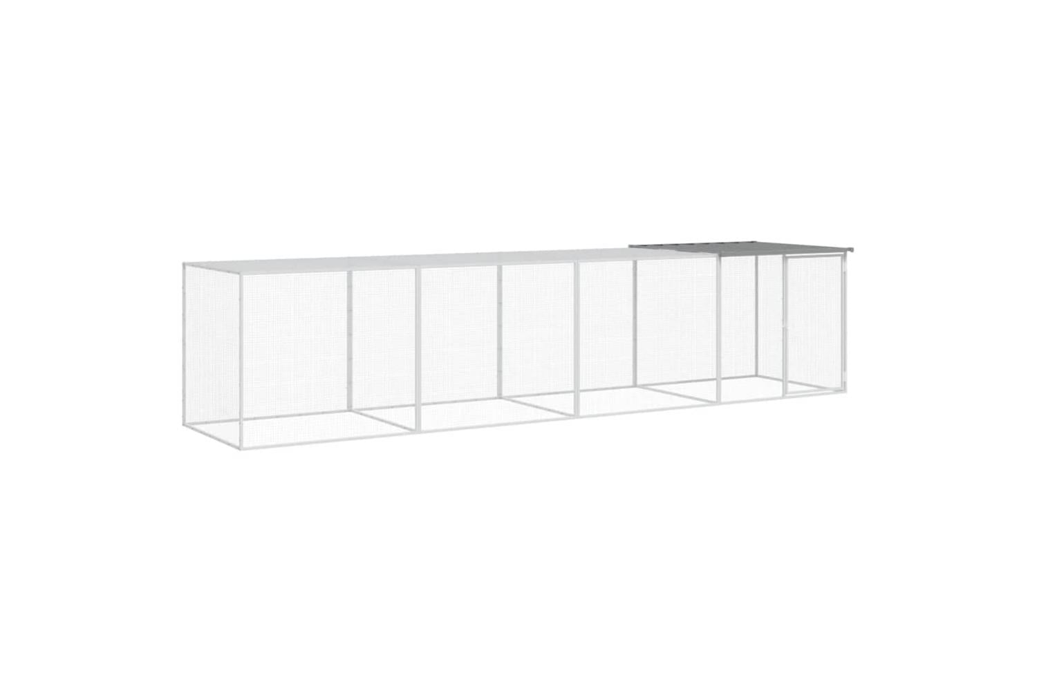 Vidaxl Chicken Cage With Roof Light Grey 403x98x90 Cm Galvanised Steel