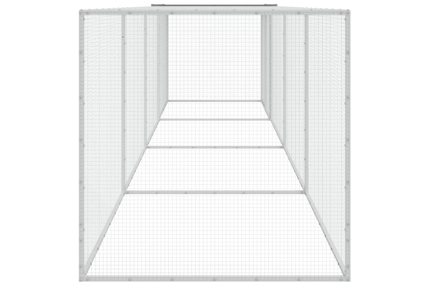 Vidaxl Chicken Cage With Roof Light Grey 403x98x90 Cm Galvanised Steel-4