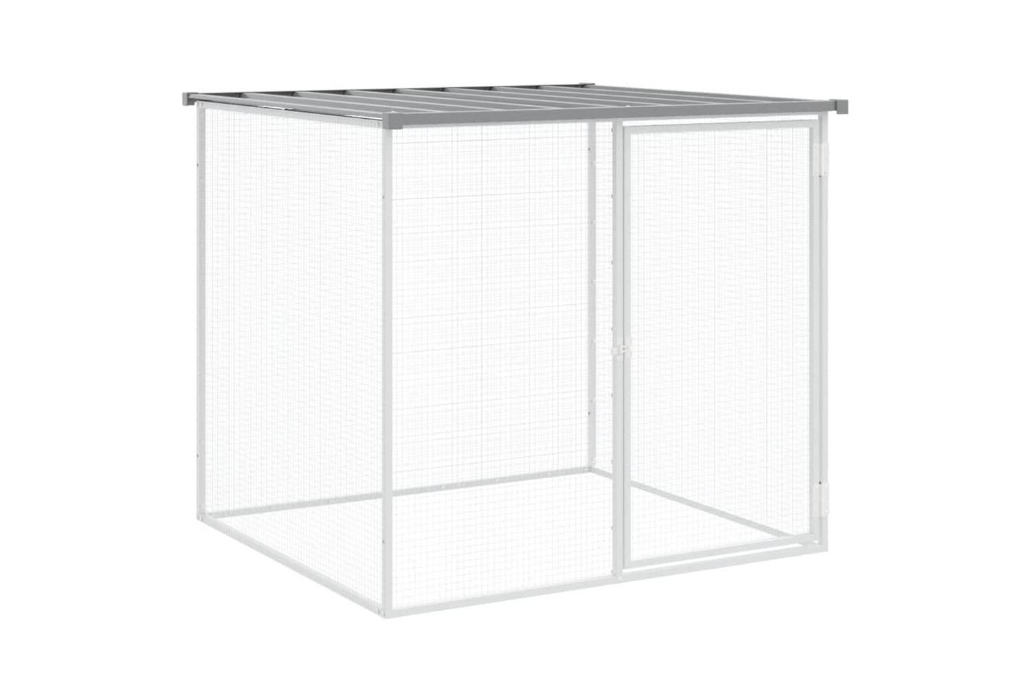 Vidaxl Chicken Cage With Roof Light Grey 403x98x90 Cm Galvanised Steel-6