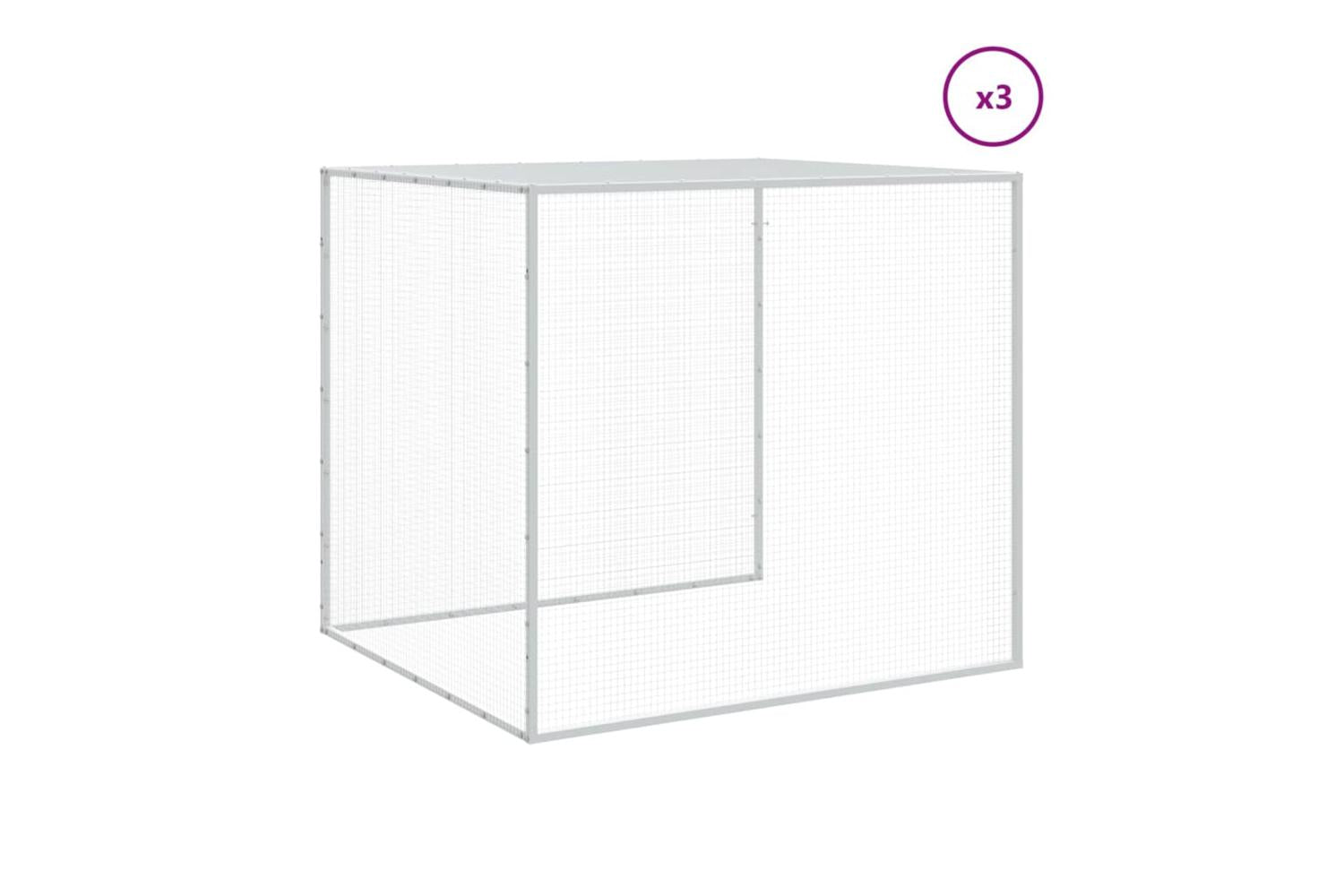 Vidaxl Chicken Cage With Roof Light Grey 403x98x90 Cm Galvanised Steel-7