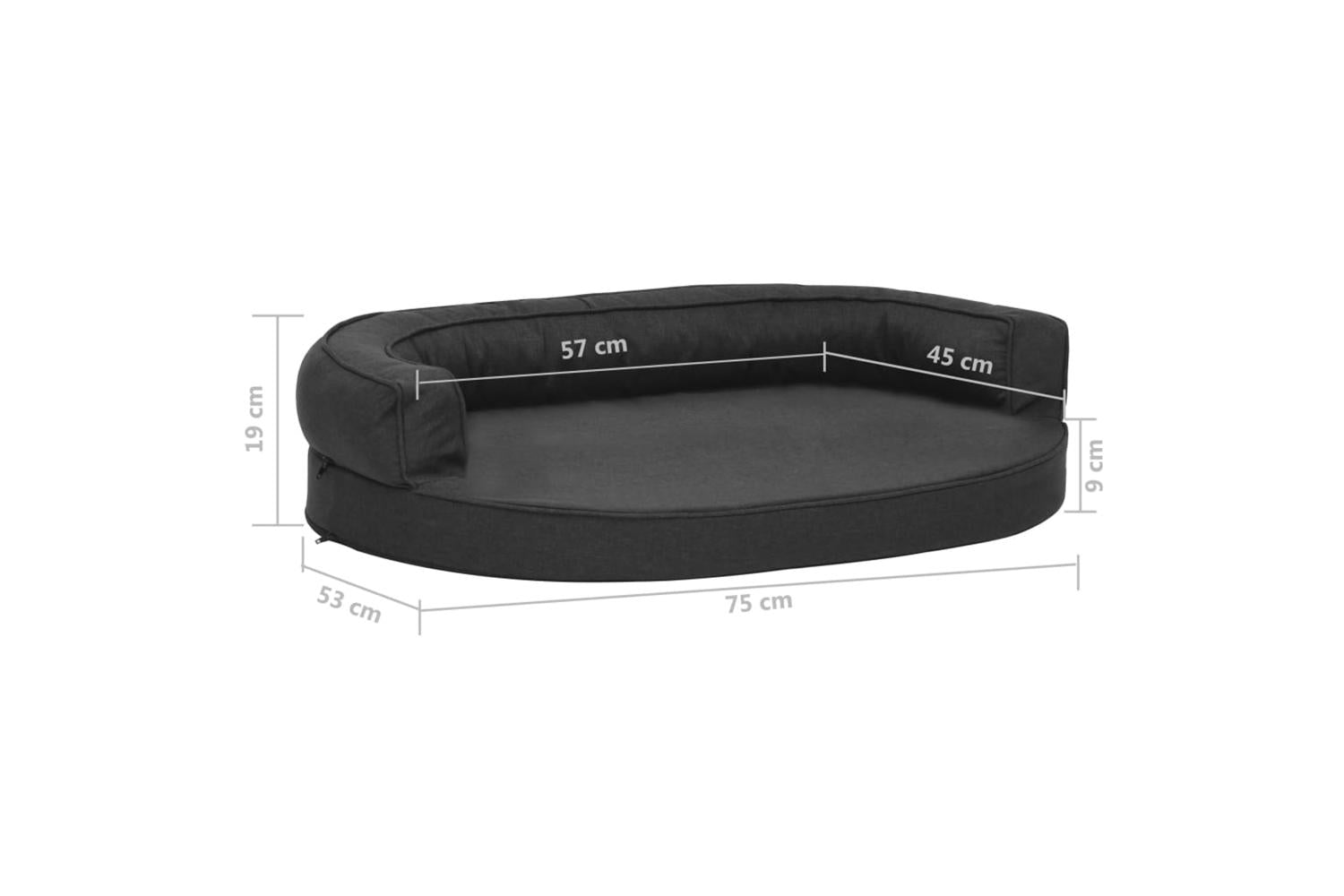Vidaxl Ergonomic Dog Bed Mattress 75x53 Cm Linen Look Black-7