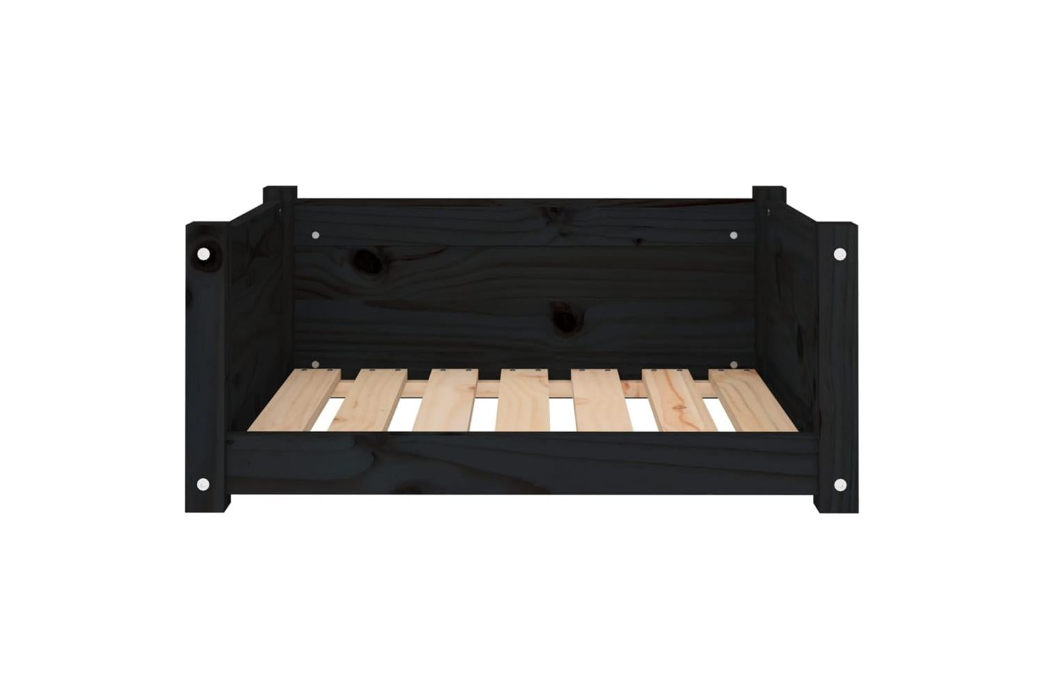 Vidaxl Dog Bed Black 655x505x28 Cm Solid Pine Wood-5