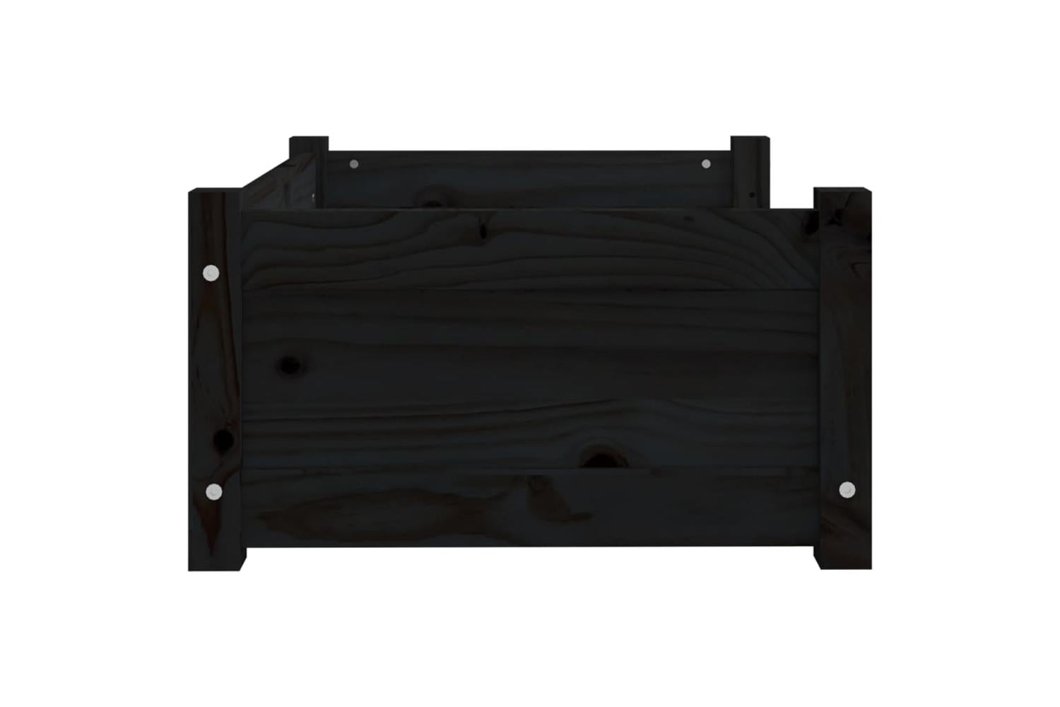 Vidaxl Dog Bed Black 655x505x28 Cm Solid Pine Wood-6