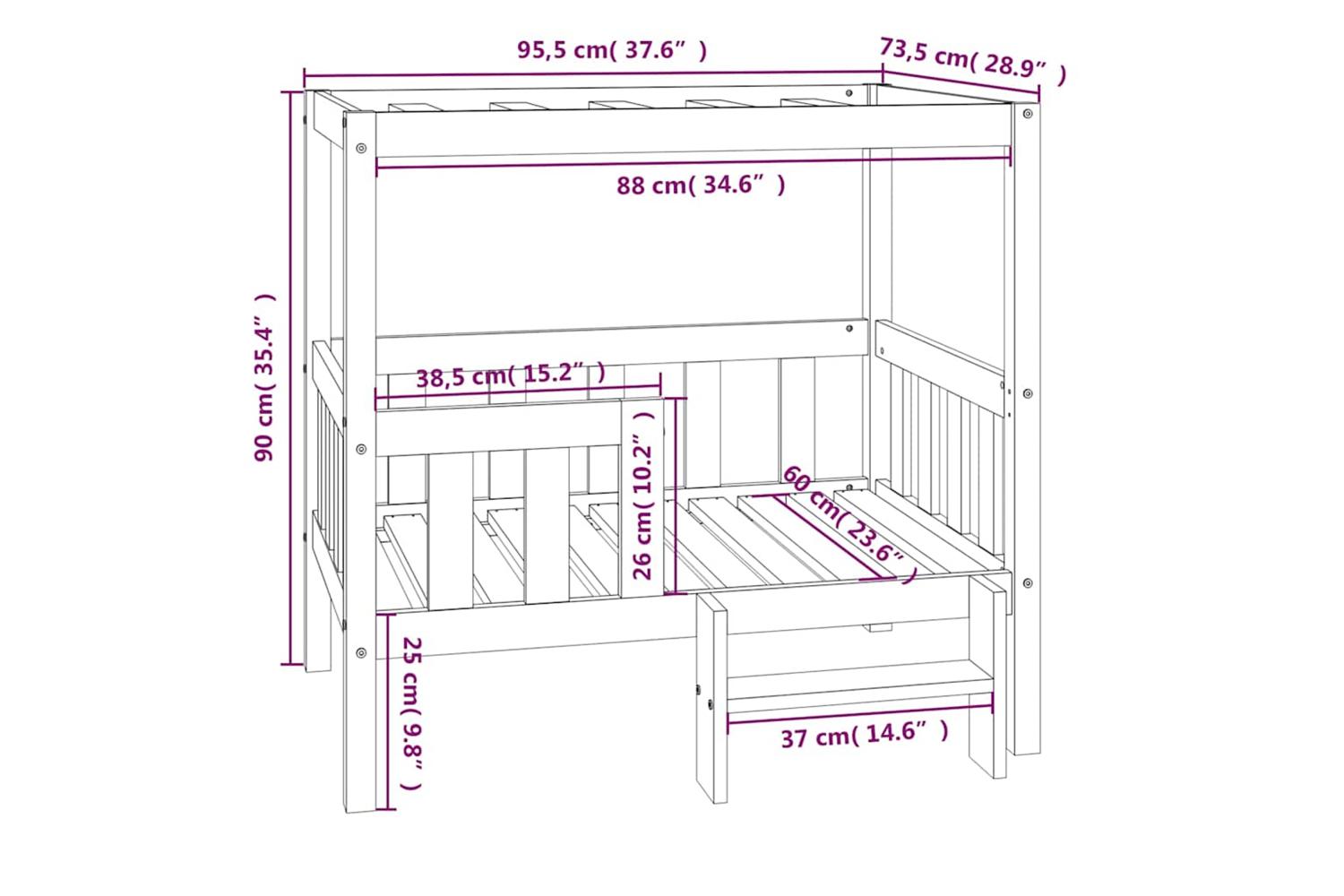 Vidaxl Dog Bed 955x735x90 Cm Solid Wood Pine-8