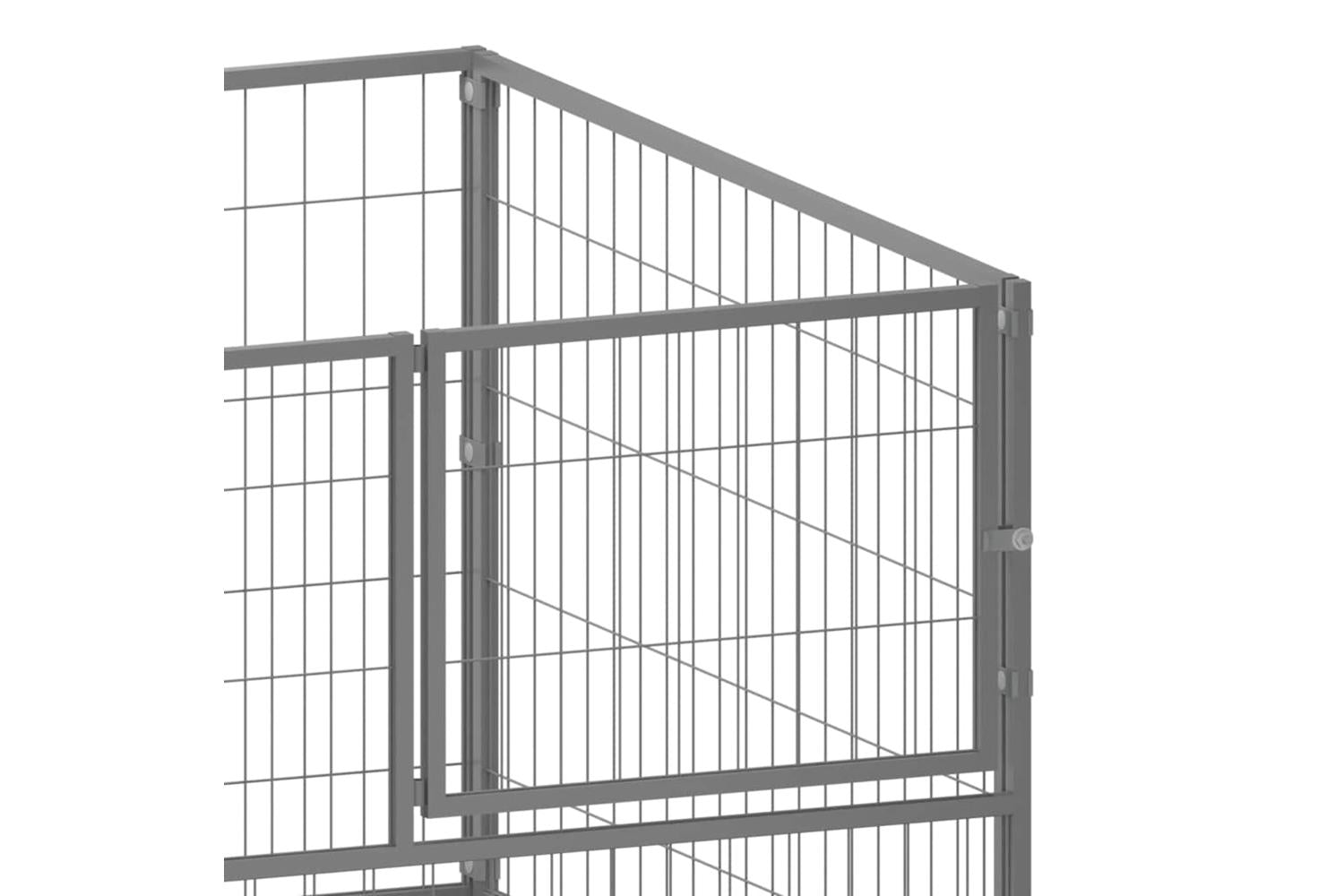 Vidaxl Dog Kennel Silver 200x100x70 Cm Steel-4