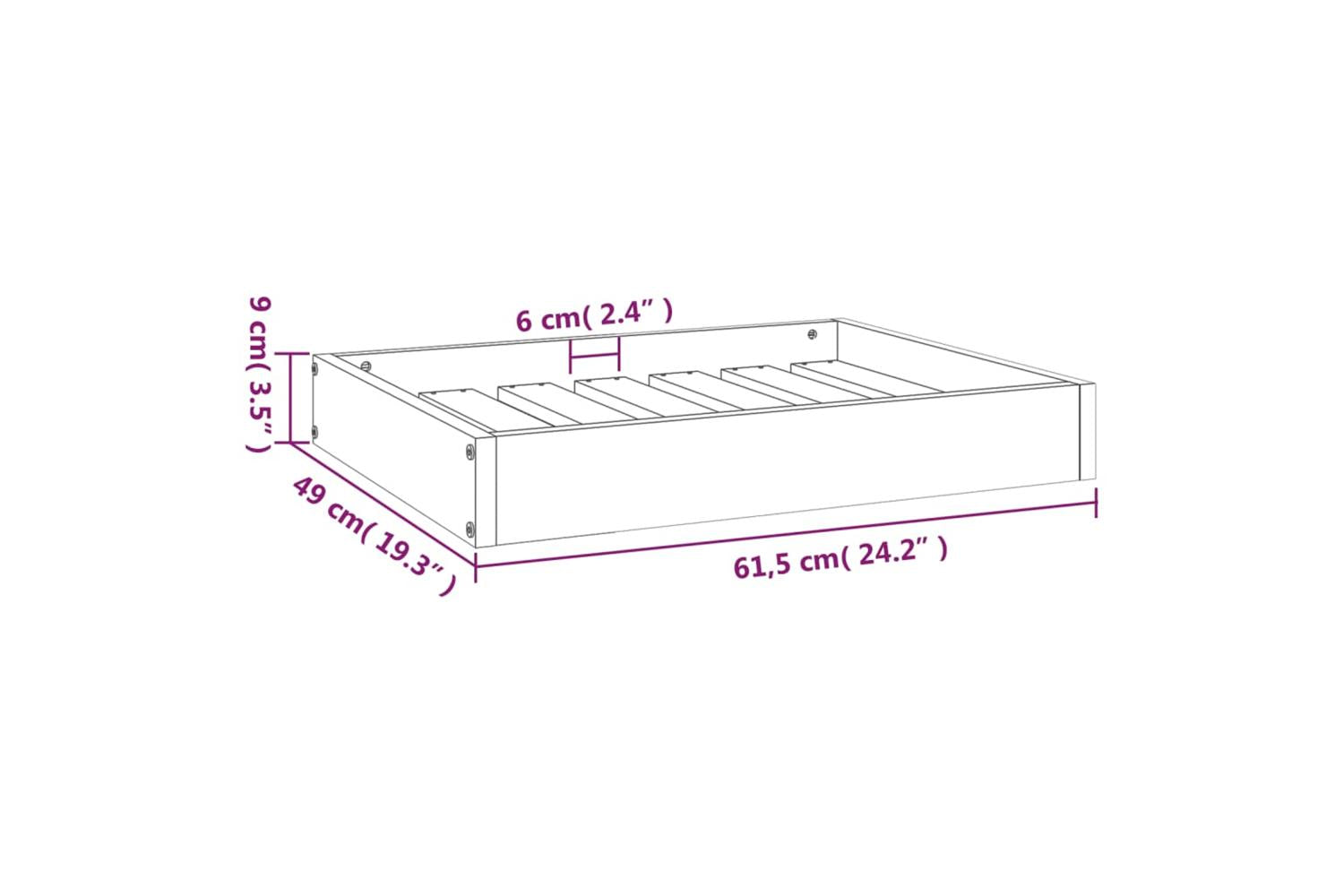 Vidaxl Dog Bed Black 615x49x9 Cm Solid Wood Pine-8