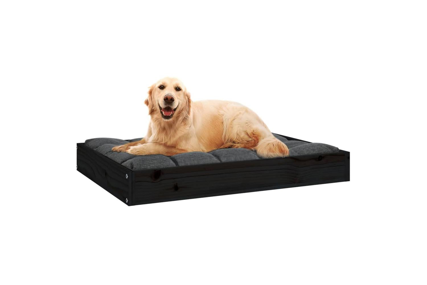 Vidaxl Dog Bed Black 715x54x9 Cm Solid Wood Pine-6
