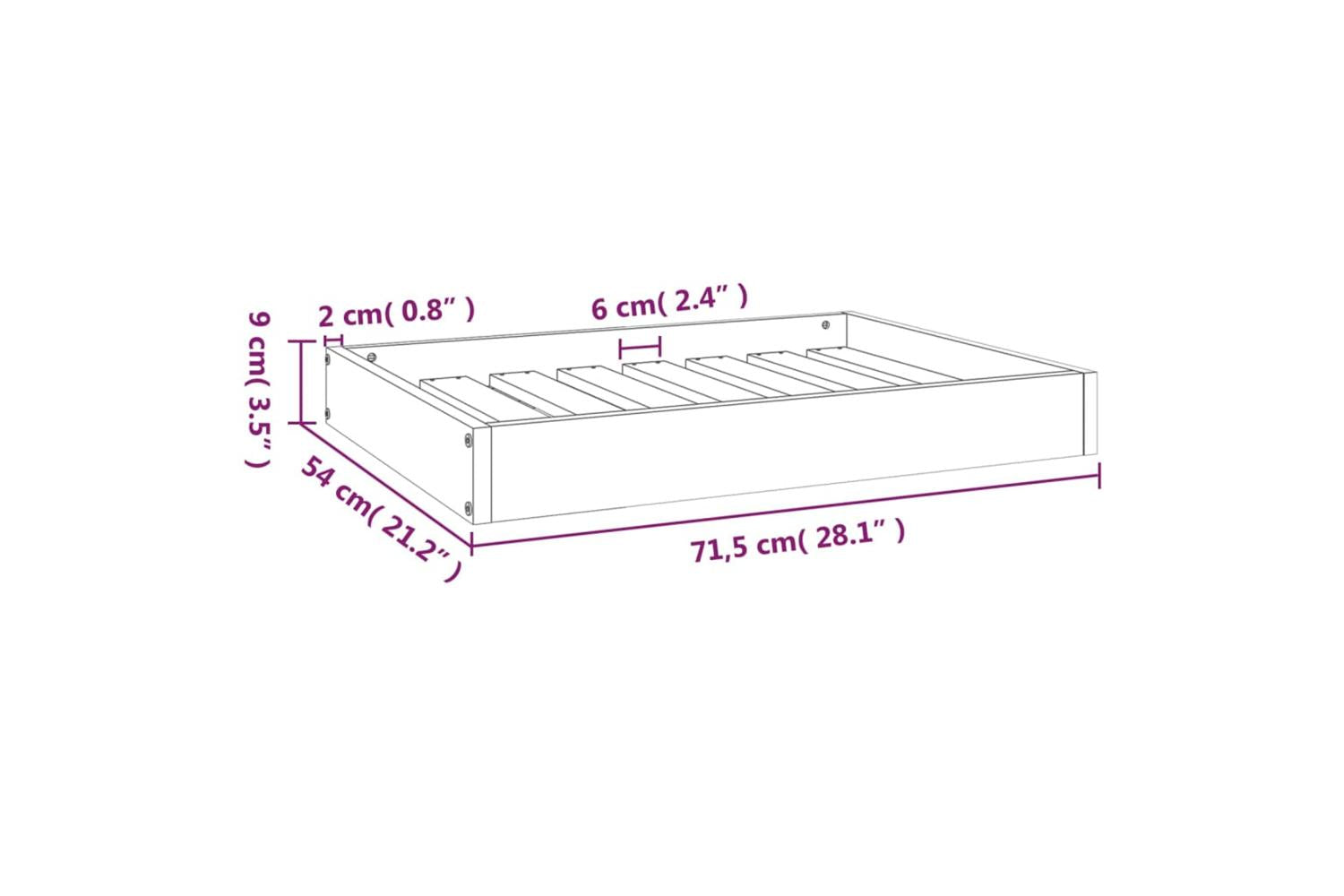 Vidaxl Dog Bed Black 715x54x9 Cm Solid Wood Pine-8