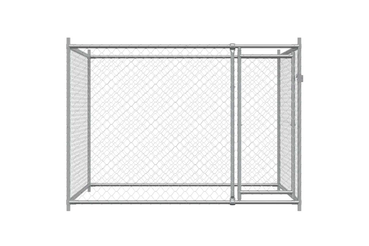 Vidaxl Dog Cage With Door Grey 2x2x15 M Galvanised Steel-4