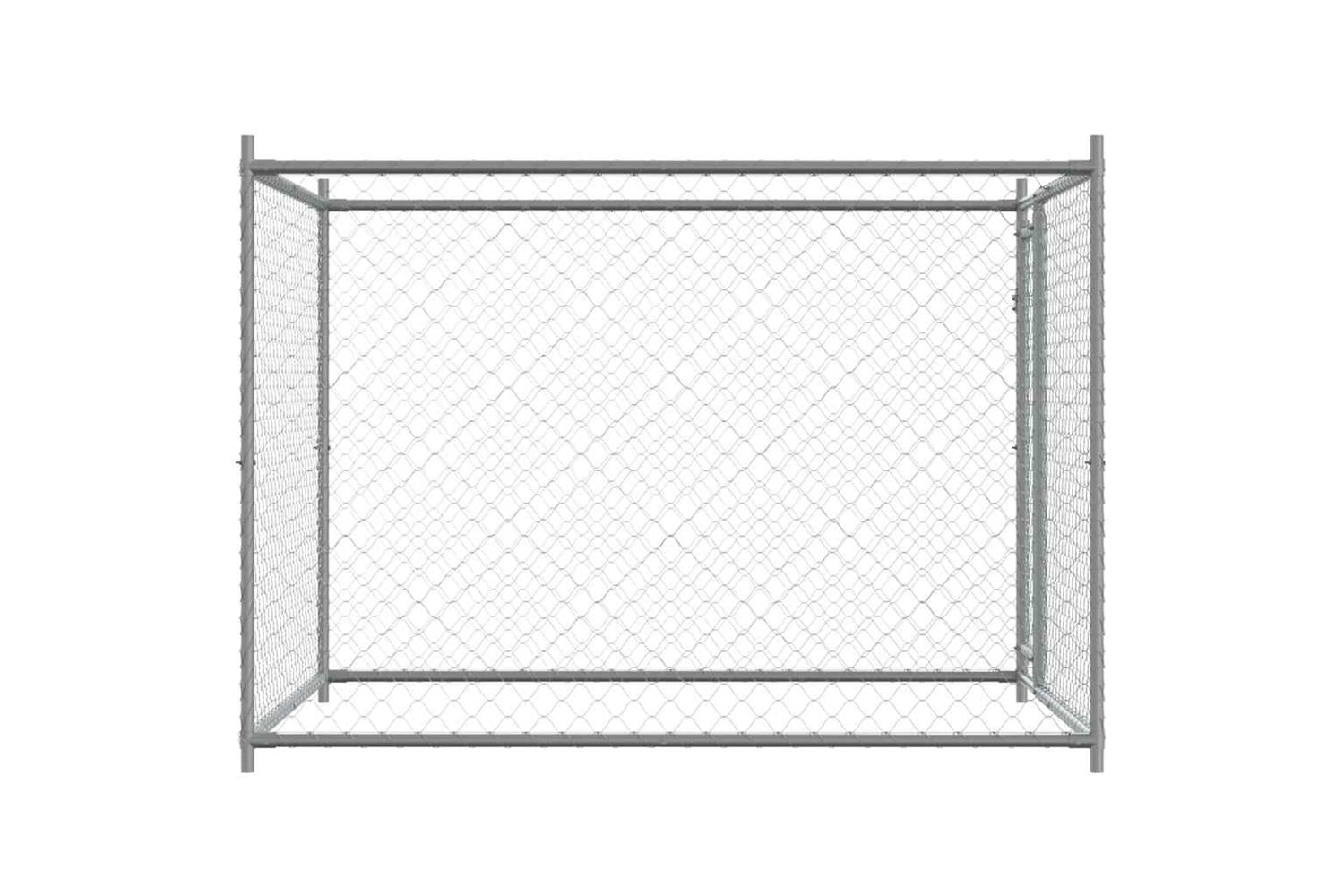 Vidaxl Dog Cage With Door Grey 2x2x15 M Galvanised Steel-5