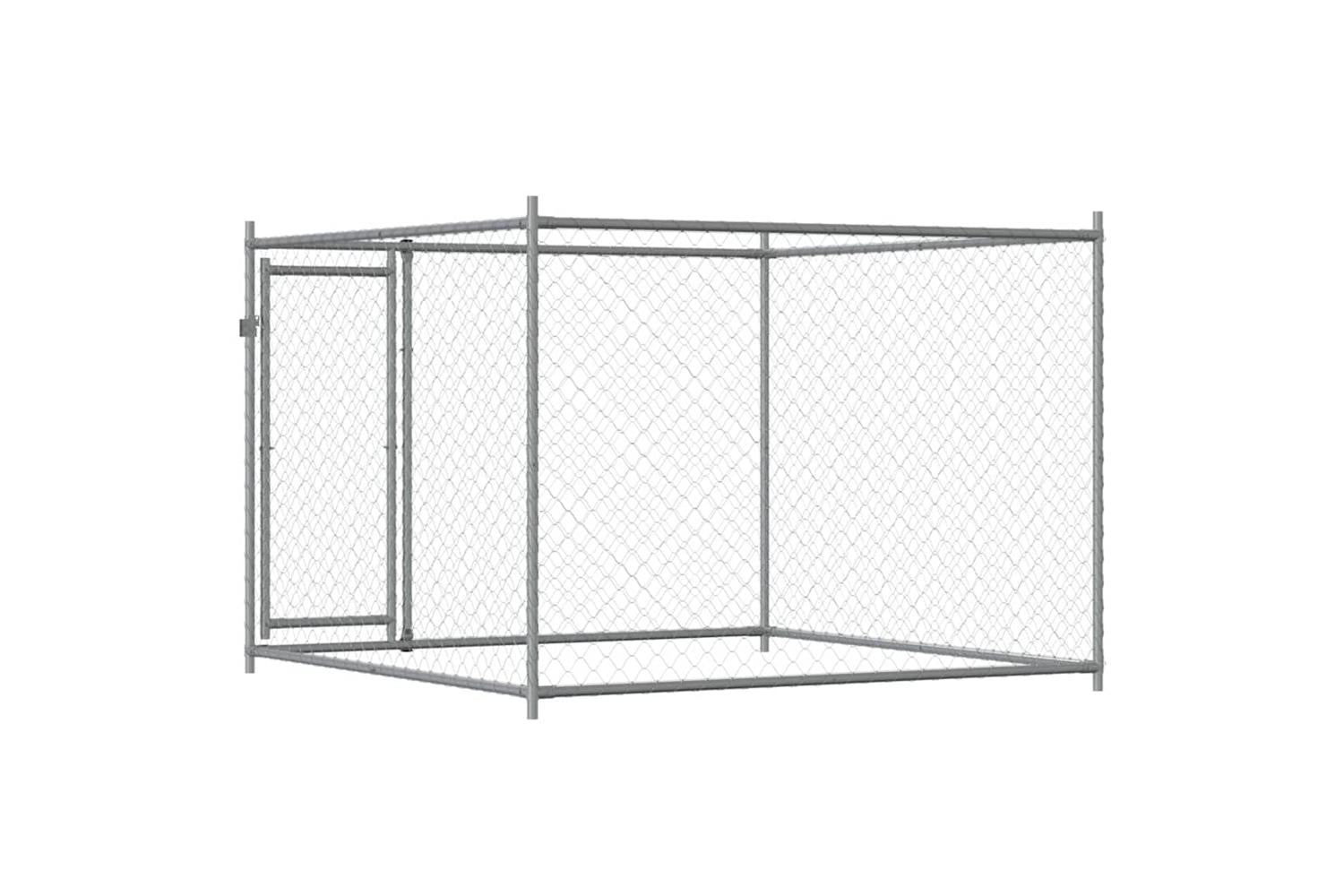 Vidaxl Dog Cage With Door Grey 2x2x15 M Galvanised Steel-6