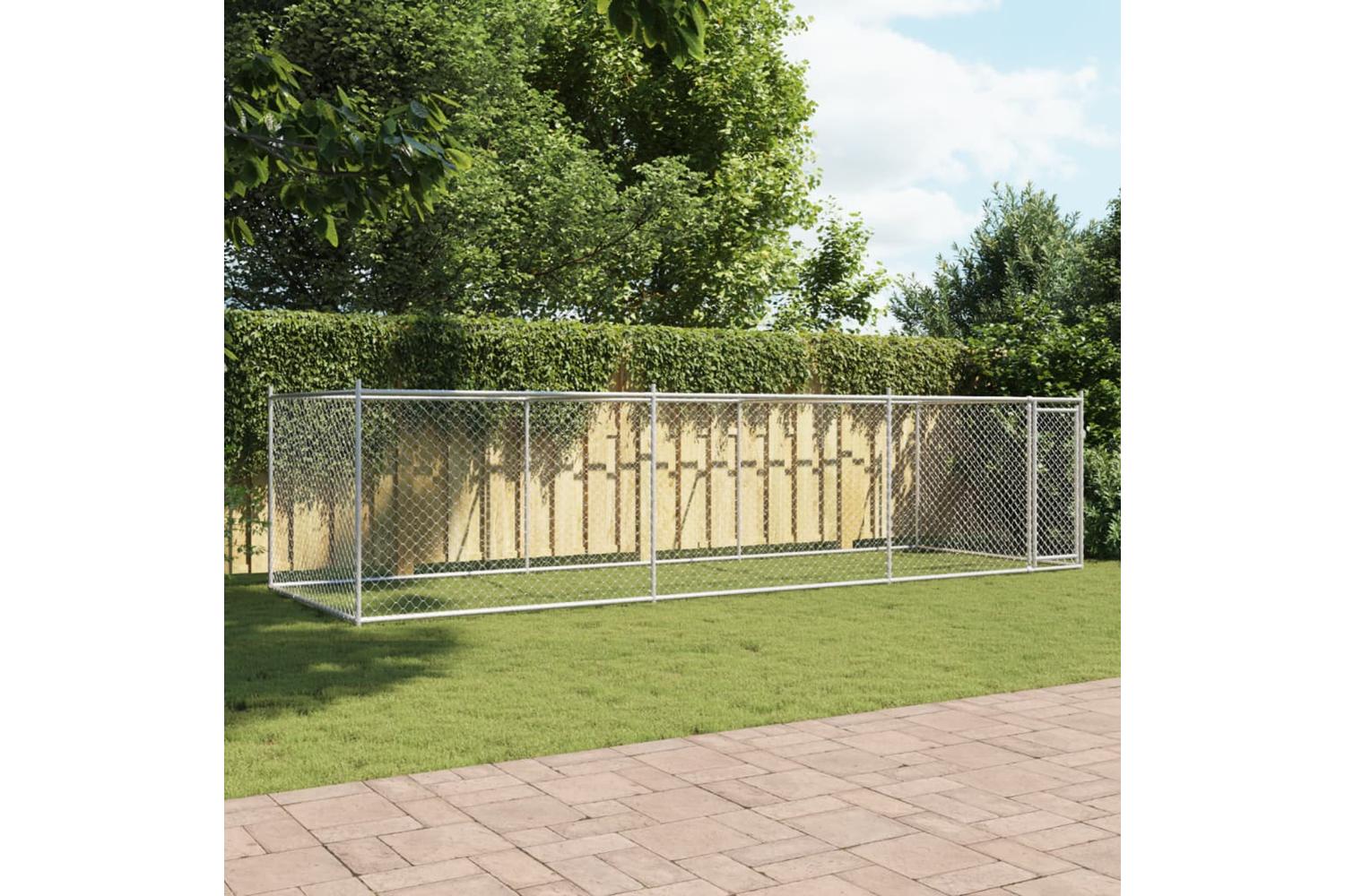 Vidaxl Dog Cage With Door Grey 6x2x15 M Galvanised Steel-3