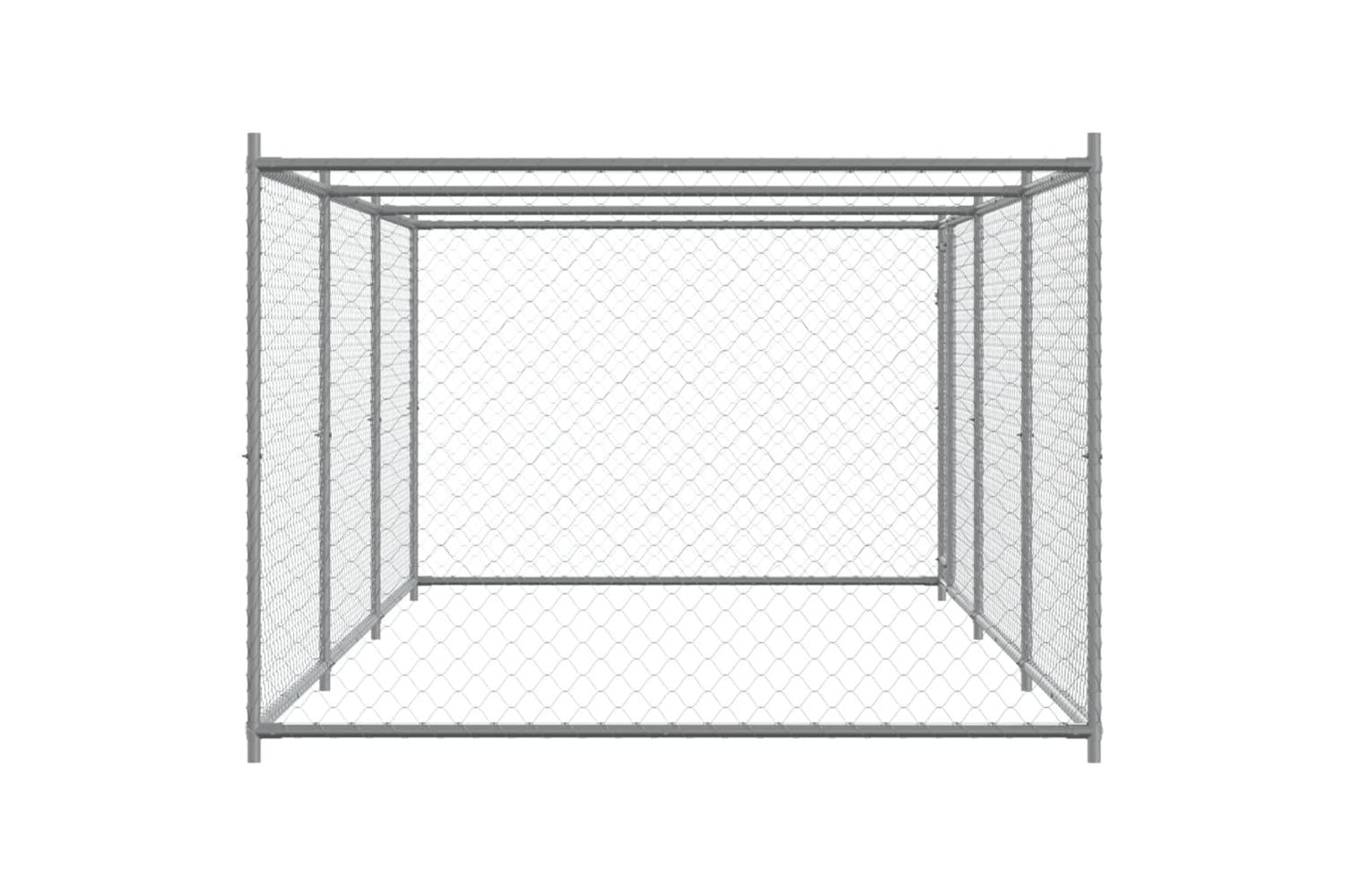 Vidaxl Dog Cage With Door Grey 6x2x15 M Galvanised Steel-5