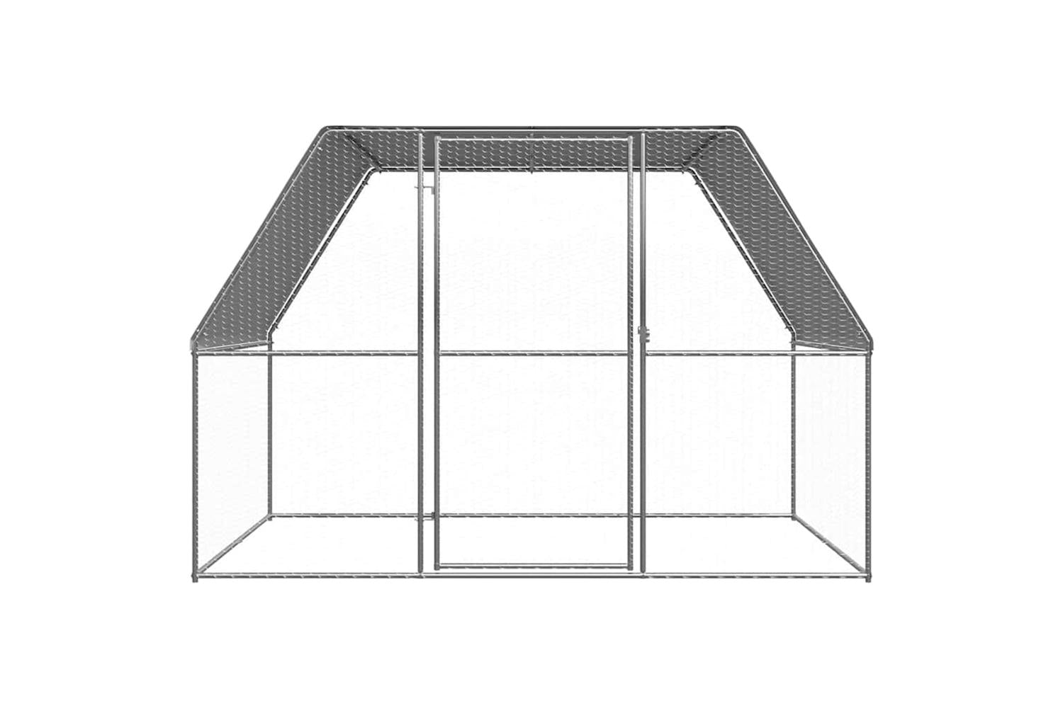 Vidaxl Chicken Cage Silver And Grey 3x2x2 M Galvanised Steel-2