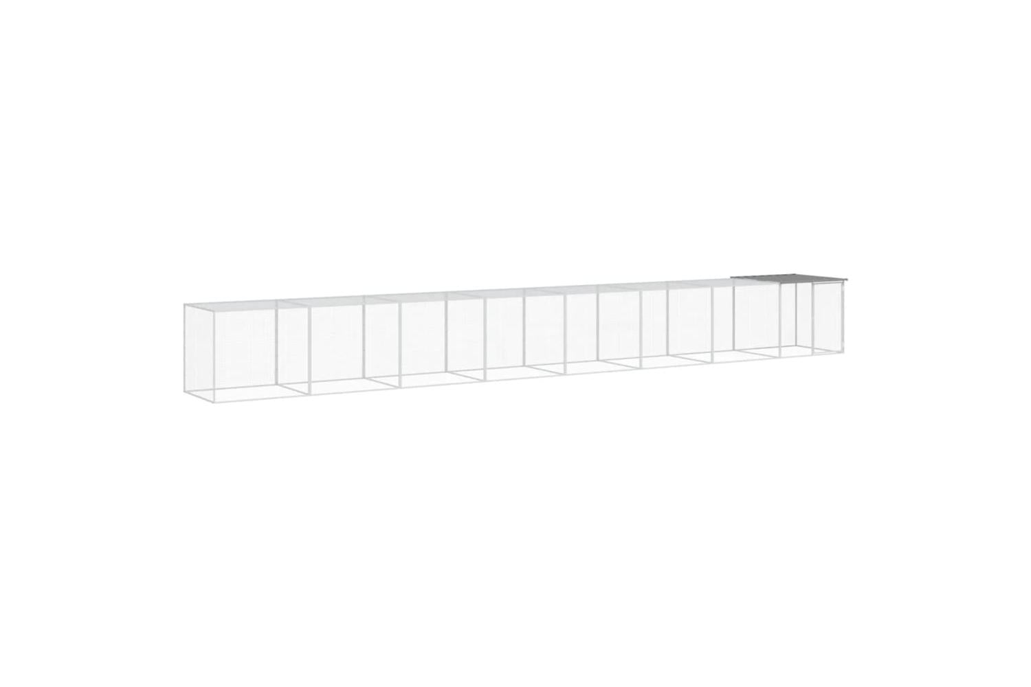 Vidaxl Chicken Cage With Roof Light Grey 803x98x90 Cm Galvanised Steel