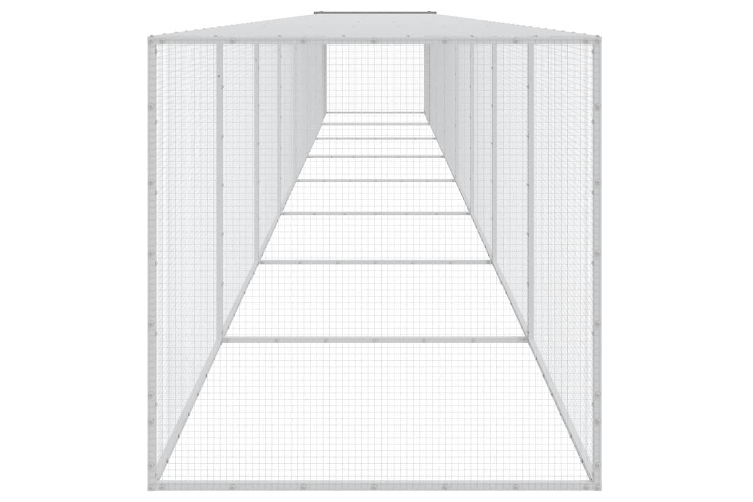 Vidaxl Chicken Cage With Roof Light Grey 803x98x90 Cm Galvanised Steel-4