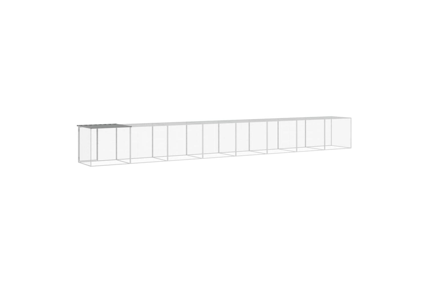 Vidaxl Chicken Cage With Roof Light Grey 803x98x90 Cm Galvanised Steel-5