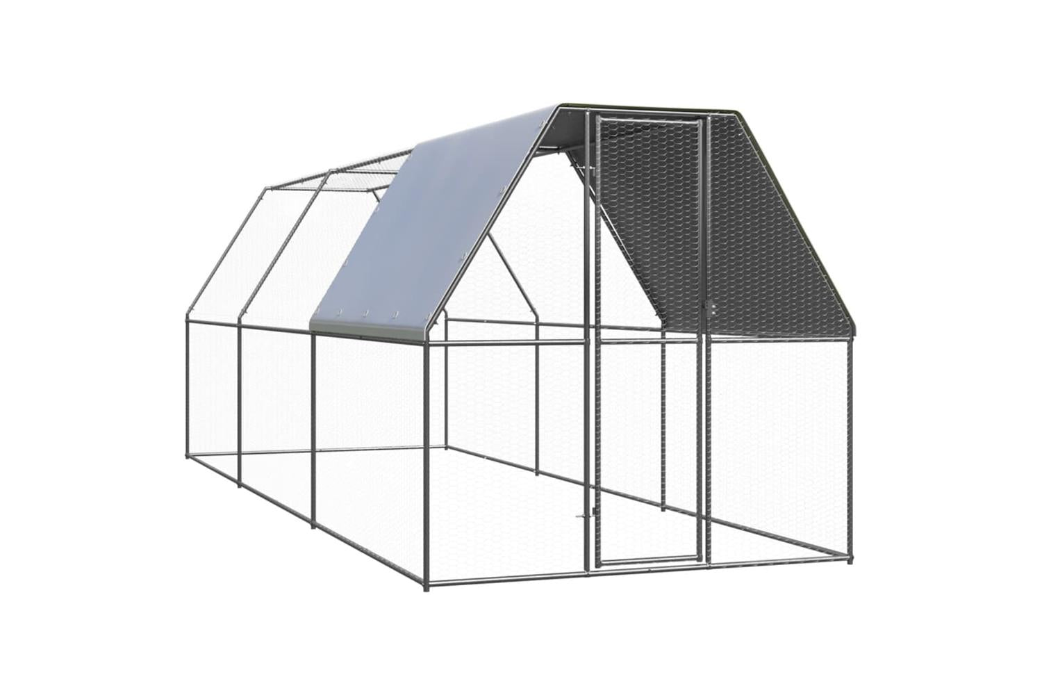 Vidaxl Chicken Cage 2x6x2 M Galvanised Steel