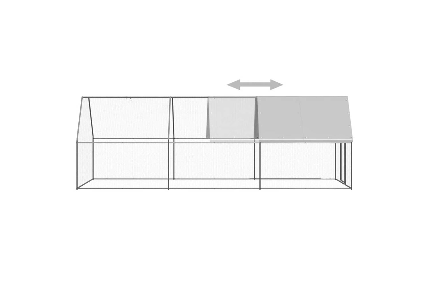 Vidaxl Chicken Cage 2x6x2 M Galvanised Steel-4