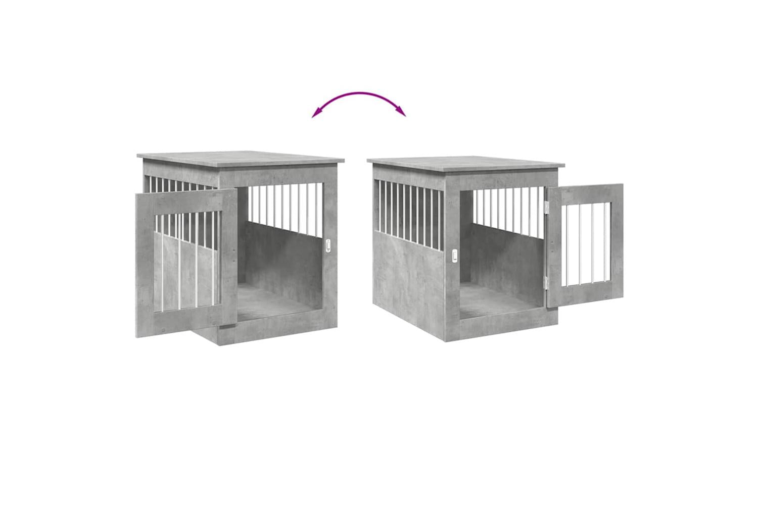 Vidaxl Dog Crate Furniture Concrete Grey 55x75x65 Cm Engineered Wood-8