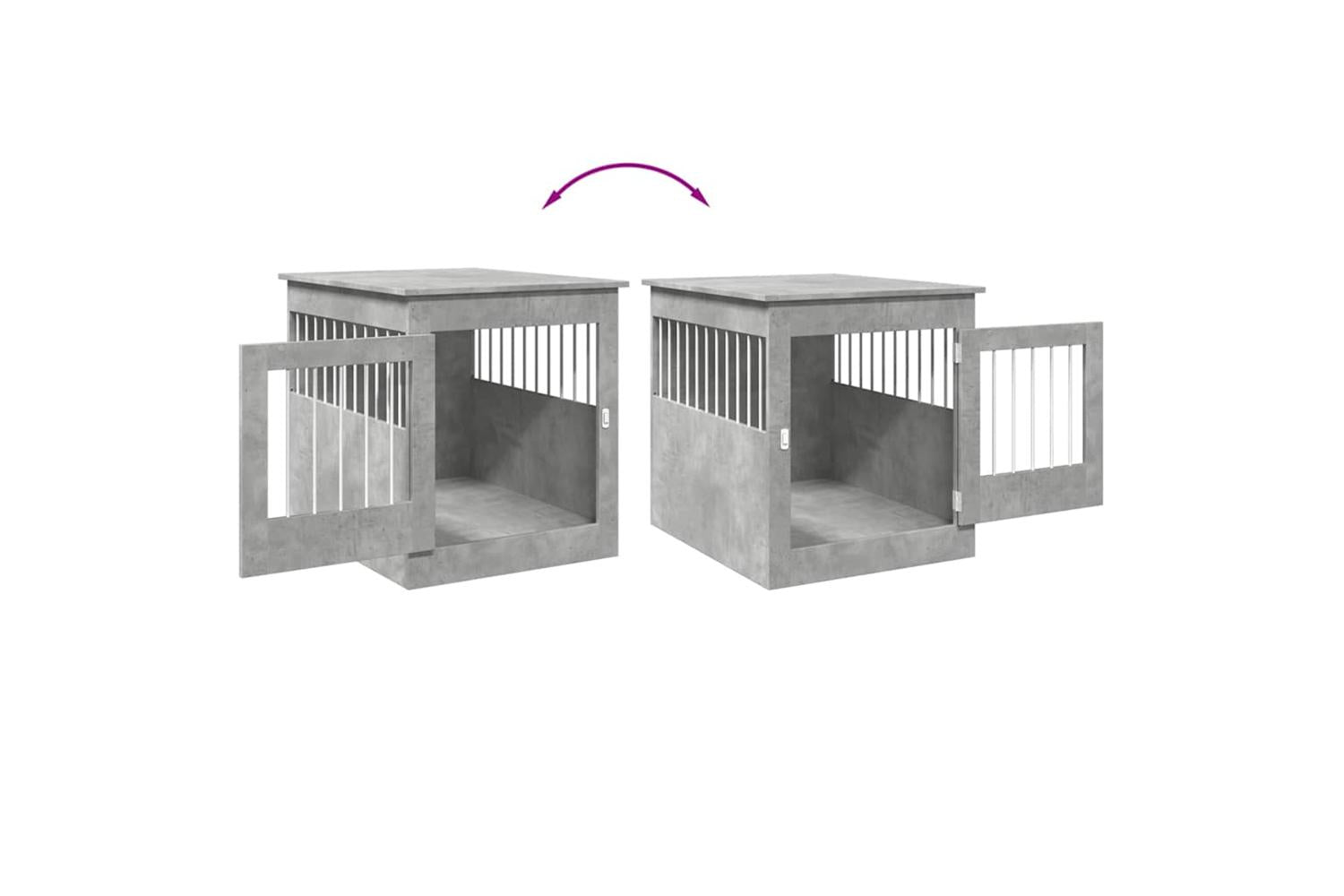 Vidaxl Dog Crate Furniture Concrete Grey 645x80x71 Cm Engineered Wood-8